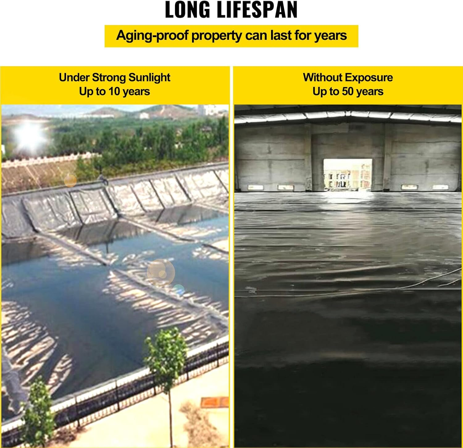 0.2Mm Thickness Pond Liner Pond HDPE Skins Small Fish Pond Liners Rubber Pond Tarp Easy Cutting Underlayment for Fountains, Waterfall & Water Gardens (3X2M) image number 6