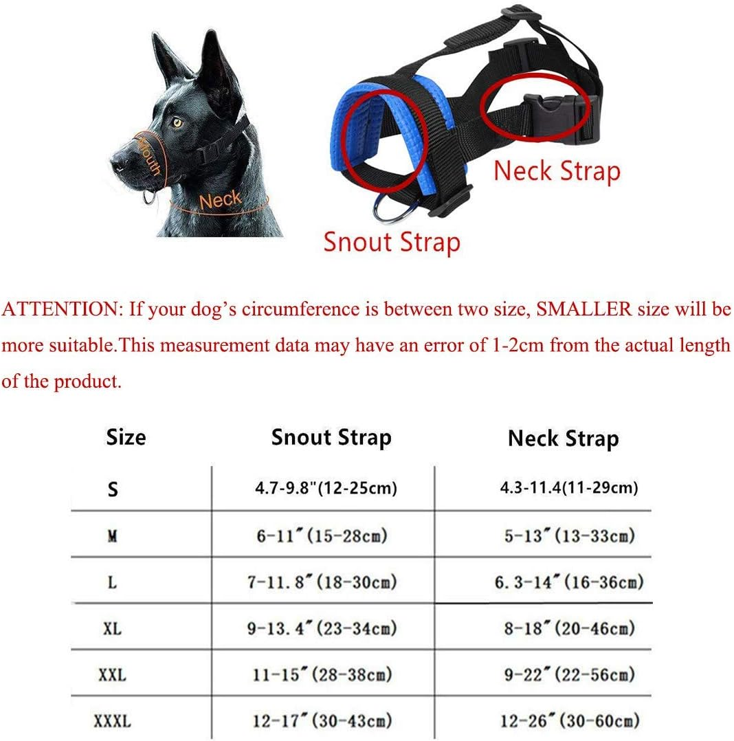 Lepark Head Strap Dog Muzzle Prevent from Taking off by Paws for Small,Medium and Large Dogs(Xl/Blue) image number 3