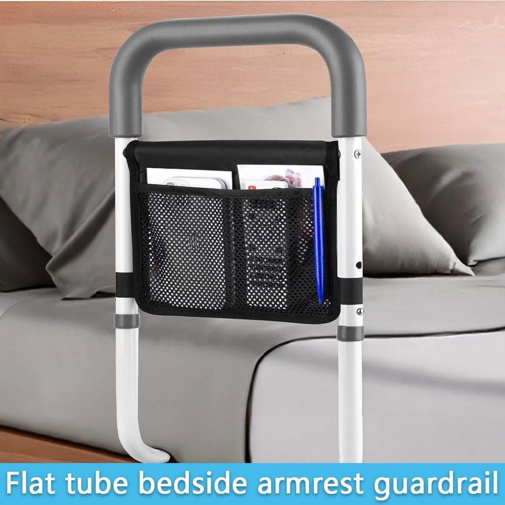 Bed Rails for Elderly Adults &ndash; Adjustable Bed Assist Rail with Non-Slip Handle & Storage Bag, Safety Support Bar for Seniors, Fits King, Queen, Full & Twin Beds