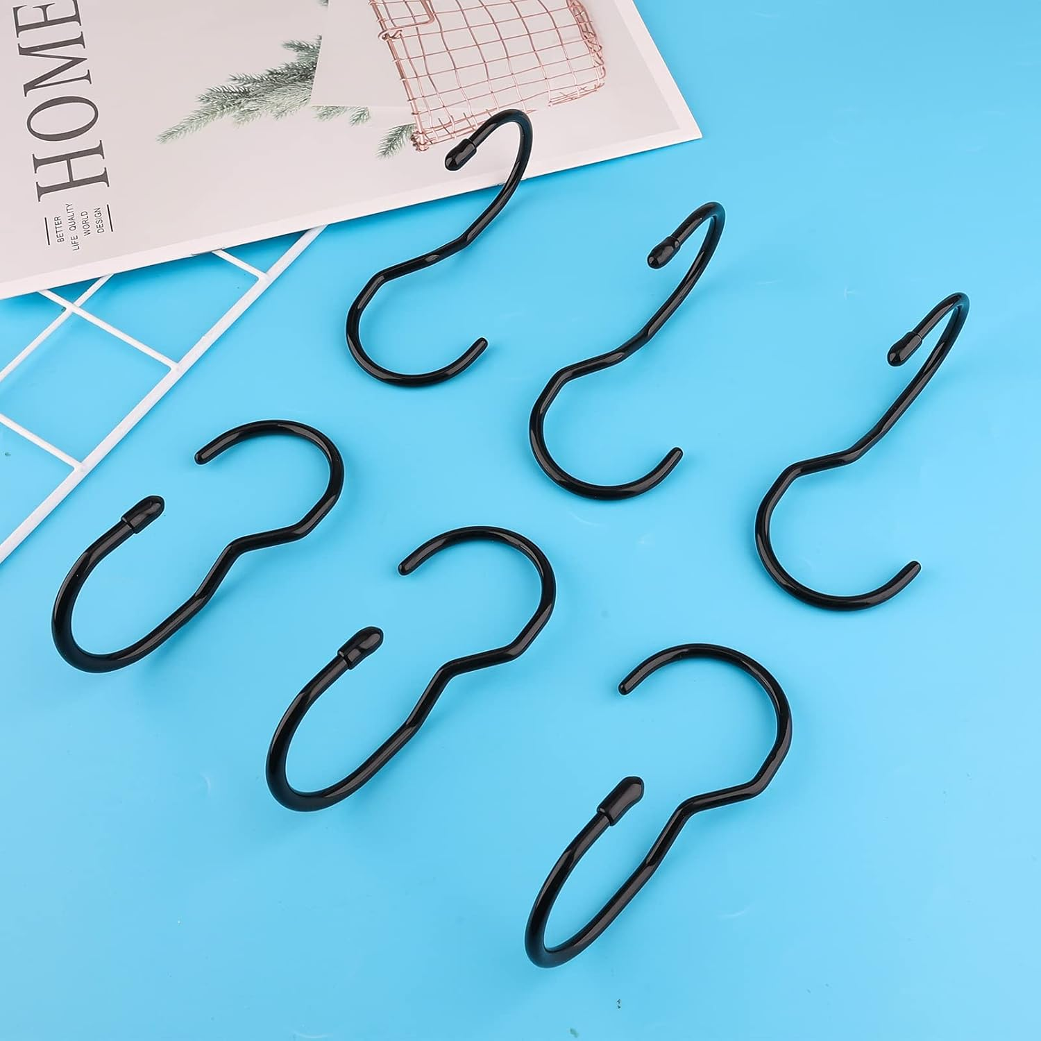 SAVITA 10Pcs S Hooks Heavy Duty S-Shaped Hooks Handbags for Closet Living Room Kitchen Bathroom Metal Hooks for Hanging Clothes Jeans Hats Belts Plants (Black)