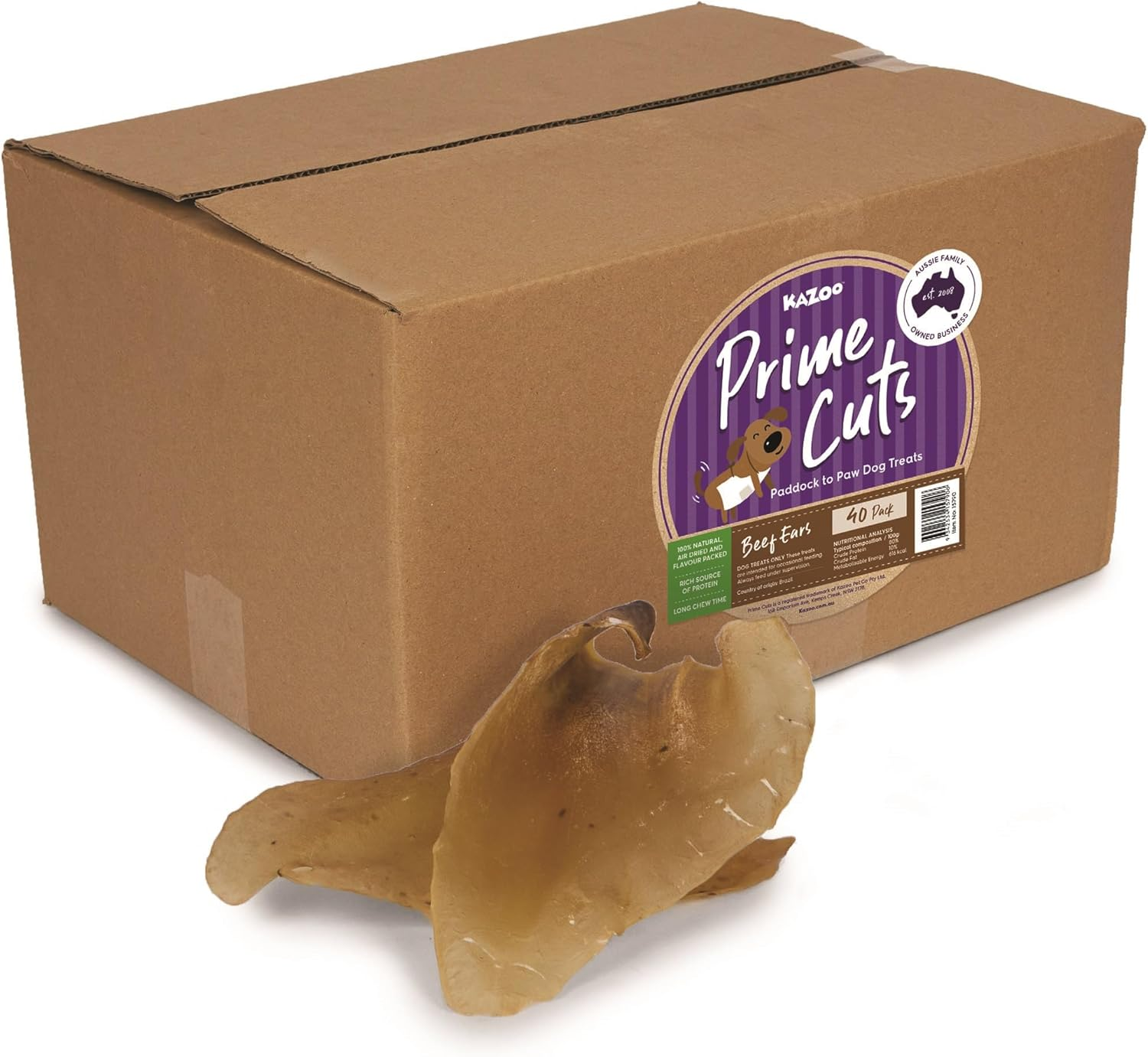 Kazoo Prime Cuts Cow Ears - 40Pk image number 1