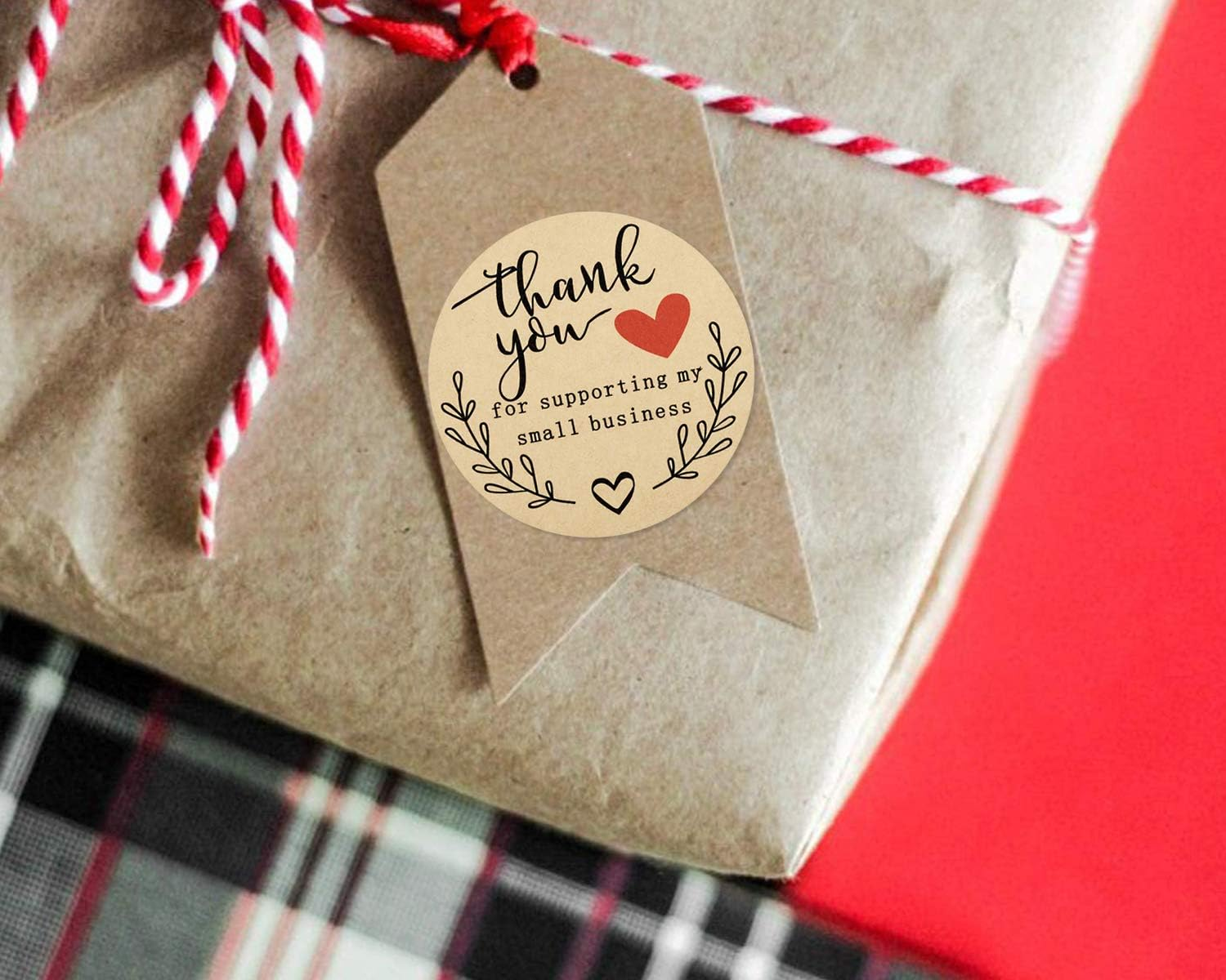 2" Thank You Stickers, Kraft Paper Thank You for Supporting My Small Business Sticker, Classy Retro Sticker for Bags, Boxes, Tissue, Ideal for Crafters & Online Sales, 500 Labels per Roll image number 3