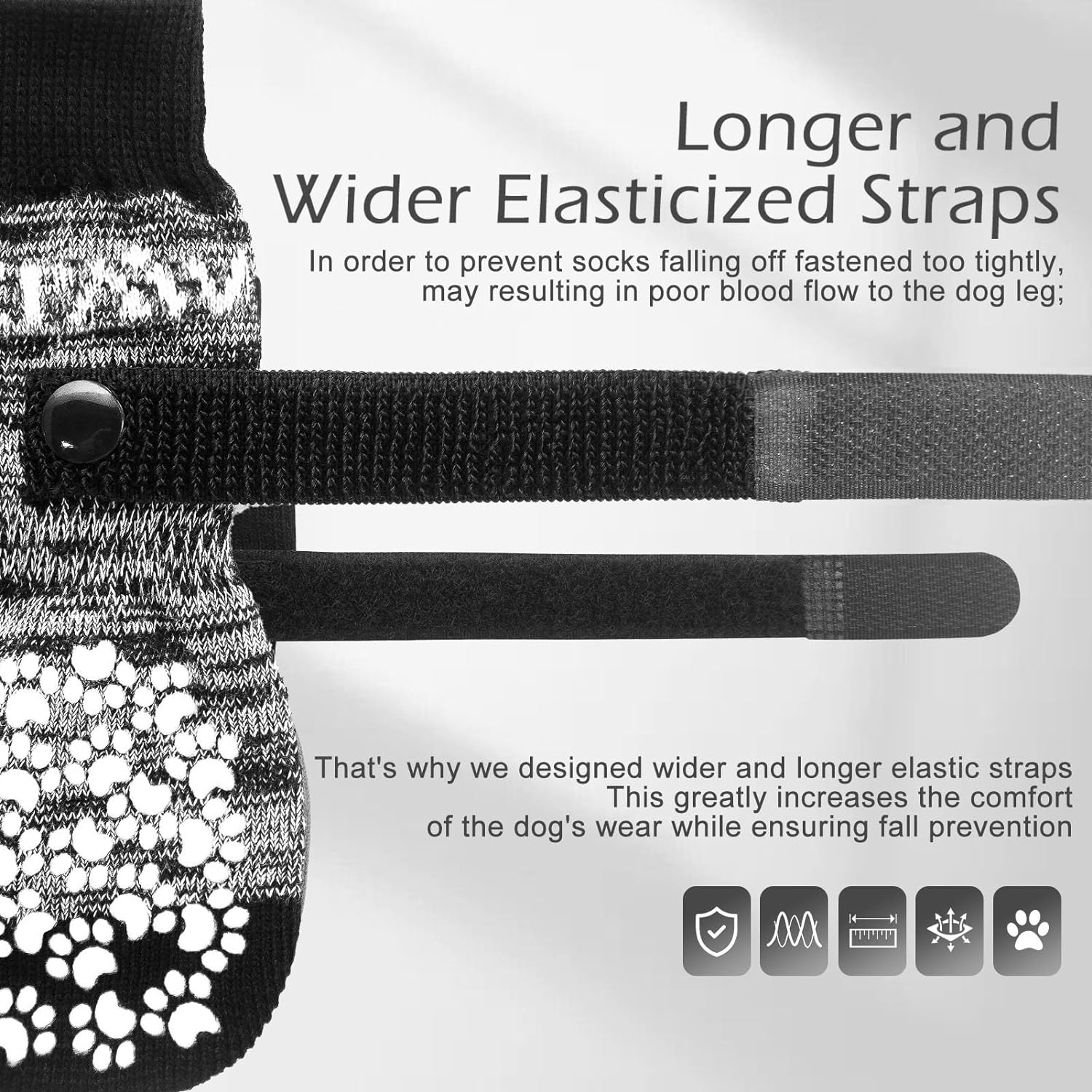 EXPAWLORER Anti-Slip Dog Socks-Double Sides Grips Traction Control on Hardwood Floor,Dog Boots for Winter,Dog Shoes for Cold Pavement,Paw Protector,Prevents Licking,For Small Medium Large Senior Dogs image number 7