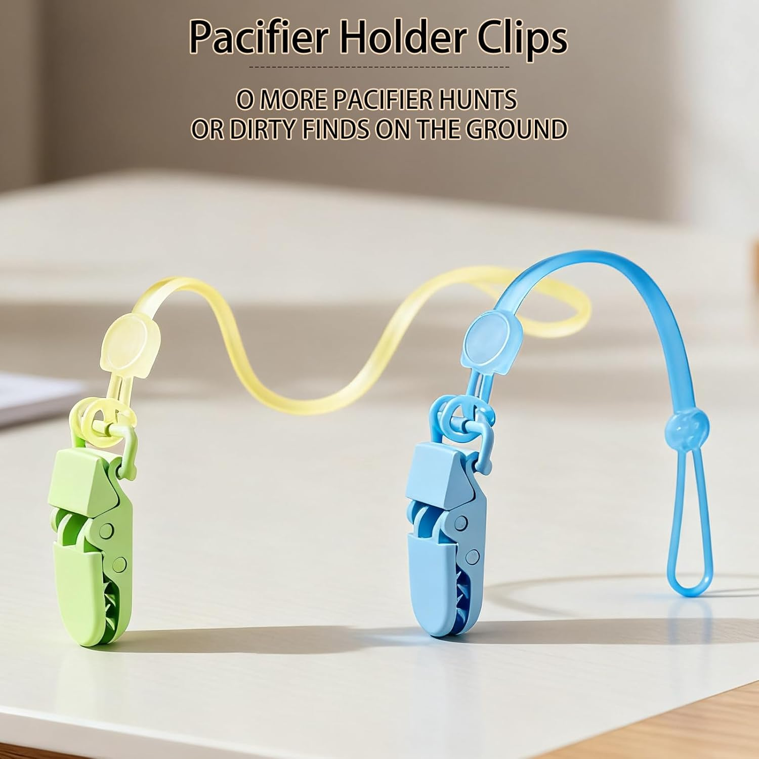 2 Pack Silicone Pacifier Case + 2 Dummy Chain, Green+Blue Pacifier Holder & Silicone Pouch, Portable Pacifier Holder Case with Pacifier Clip & Dummy Clip, Safe for Baby image number 3