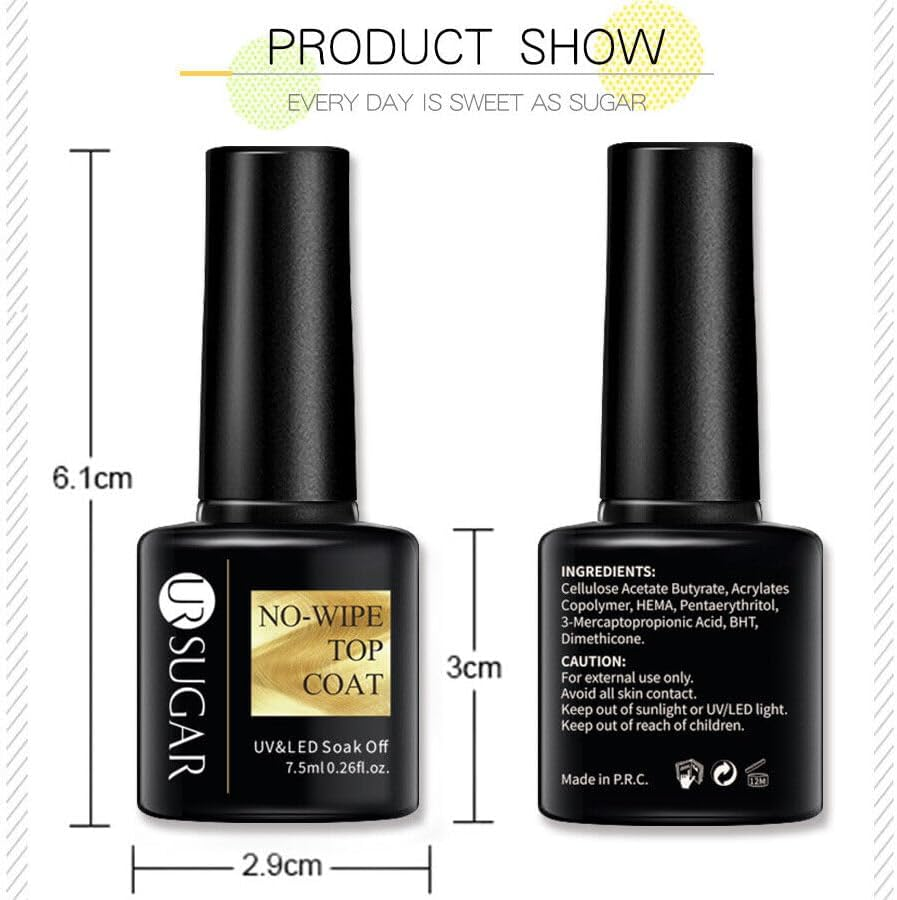 AIMALL 7.5Ml Fluorescent Color UV Gel Nail Polish Semi Permanent UV LED Gel, Long-Lasting LED Manicure Gel, Vivid Colors for All Nail Types - Matt Top Coat image number 2