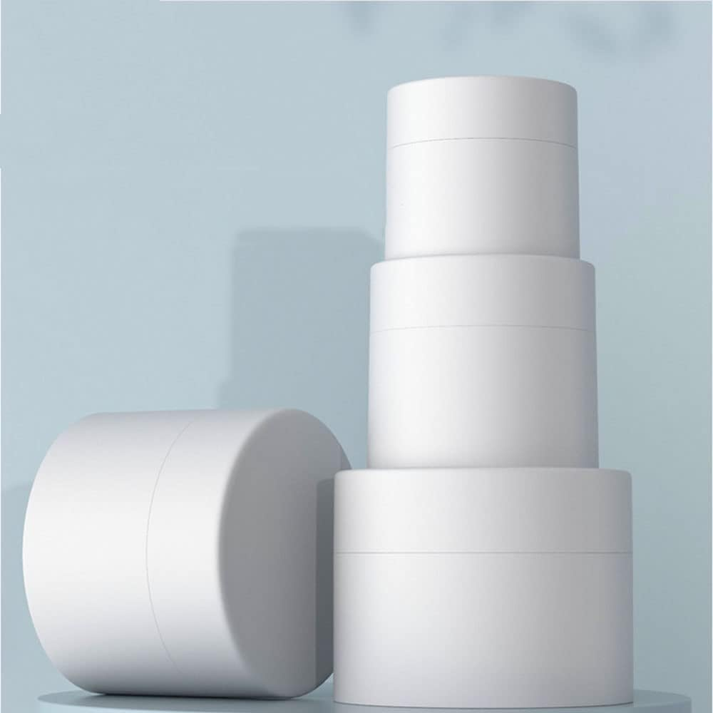 10 Pcs 50Ml White PP Plastic Scrub Face Cream Jar Container with Lids and Inner Empty Refillable Cosmetic and DIY Sample Containers Cases image number 1