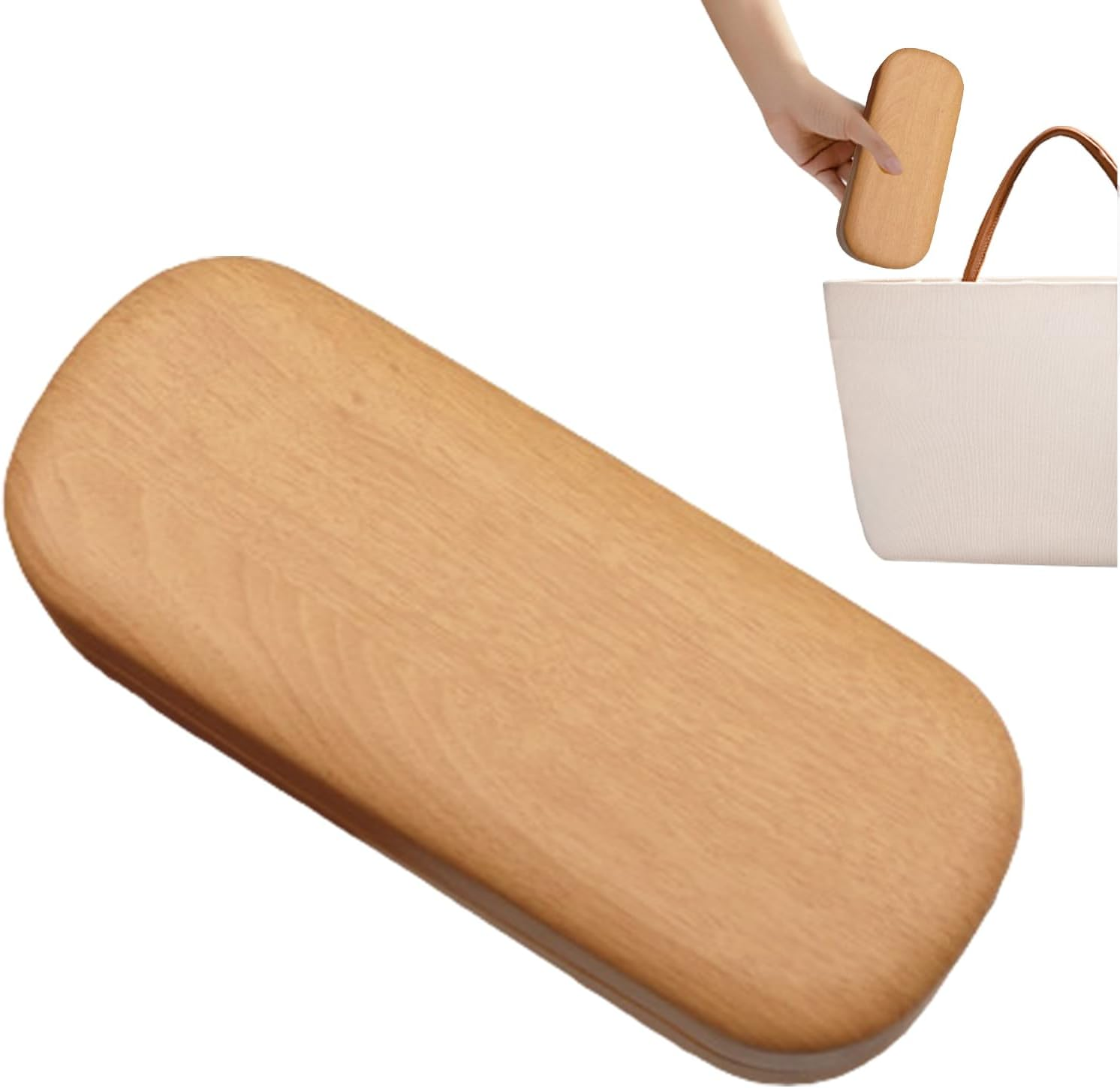 Vintage Wood Glasses Case &ndash; Hard Shell Eyewear Storage Box | Fashionable Handcrafted Wood Grain Eyeglass Case for Men Women, Protective Holder for Spectacles, Sunglasses, Office Desk, Gift Use