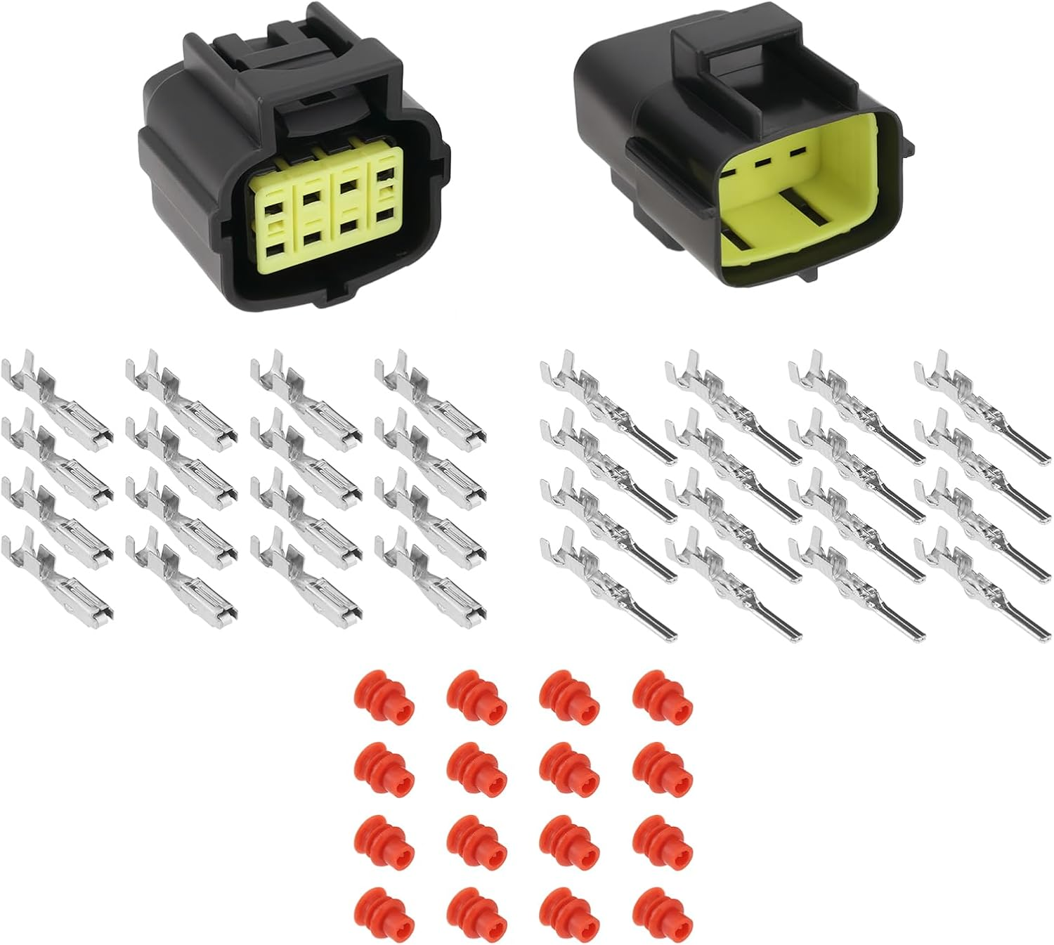 SING F LTD 2 Sets of 8 Pin Waterproof Electrical Connector Plug Kit 1.8MM AWG Connector Terminal Set for Motorcycle Scooter Car Truck Quad ATV UTV