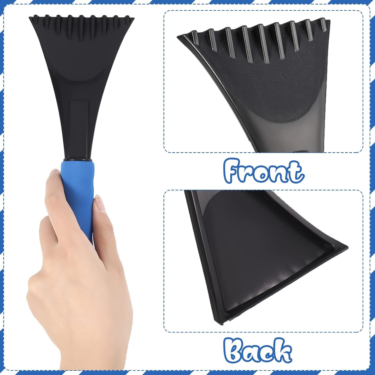 XINRUI 3 Pcs Car Ice Scraper, Car Windshield Snow ​Scraper, Portable Winter Car Windscreen Scraper with Foam Handle for Car Trucks Windshield Window image number 3