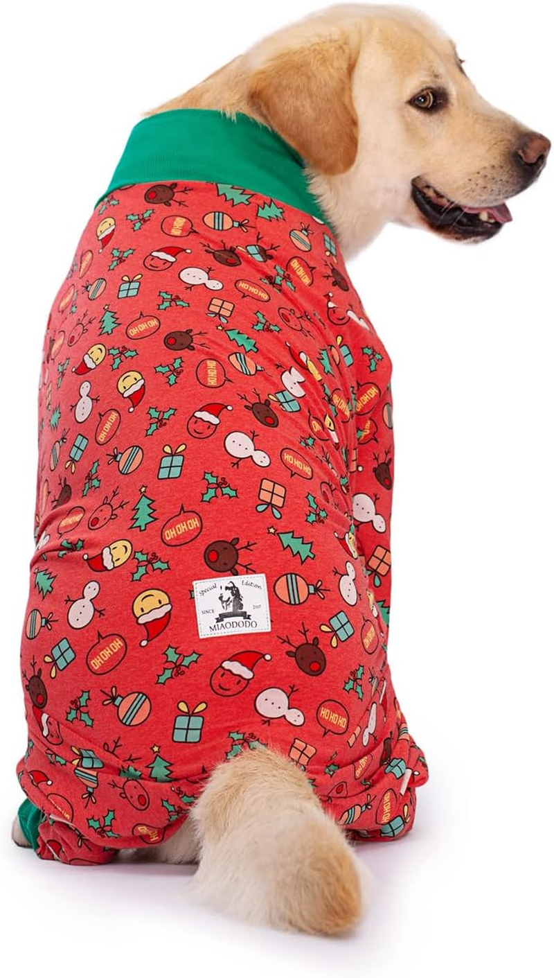 BT Bear Pet Onesie for Large Dogs, Protect Joints Pet Pyjamas, PJS Dog Jumpsuit for Medium Large Dogs (5XL, Red Christmas) image number 4
