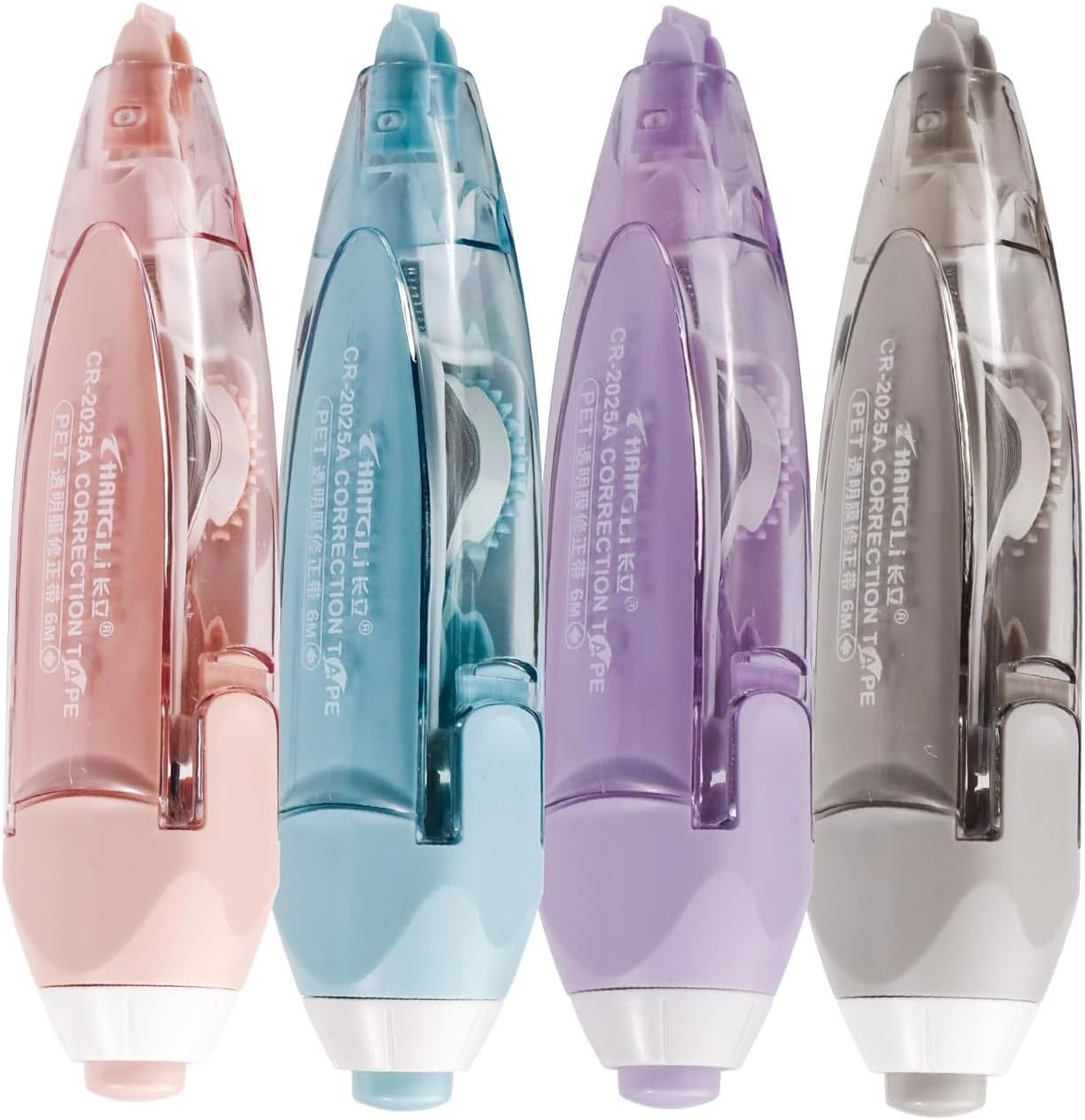 Refillable Retractable White Out Correction Tape Pen Shaped Aesthetic Correction Tape with Replaceable and Retractable Features Portable Stationery Tool Office Supplies (4Pcs) image number 6