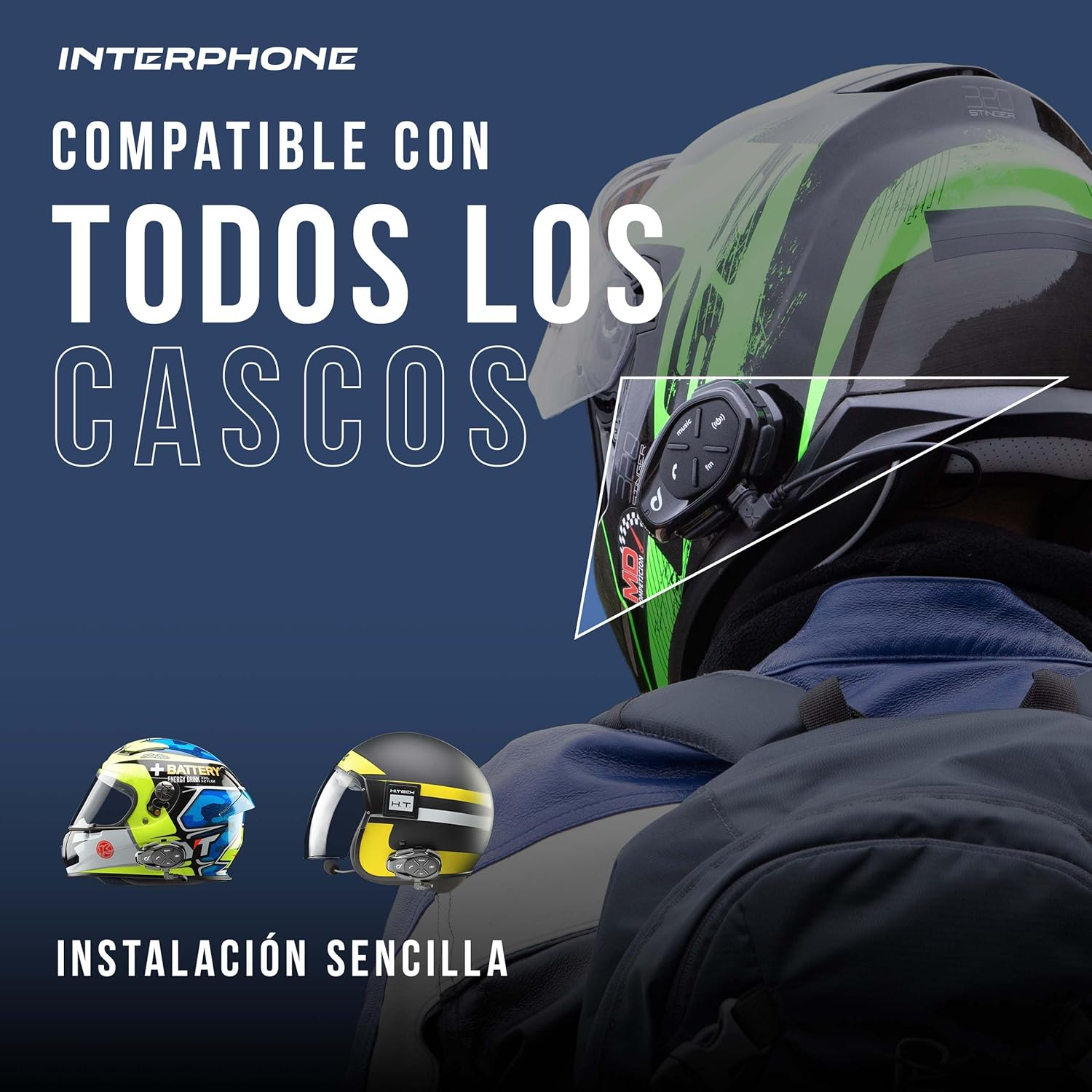 INTERPHONE Sport HD Single Intercom for Motorcycle Helmet with Headphones HD Hifi 40Mm 4 Motorcyclists Distance 1Km Autonomy 20 Hours Standby 1000 Hours TFT GPS Waterproof Universal image number 6