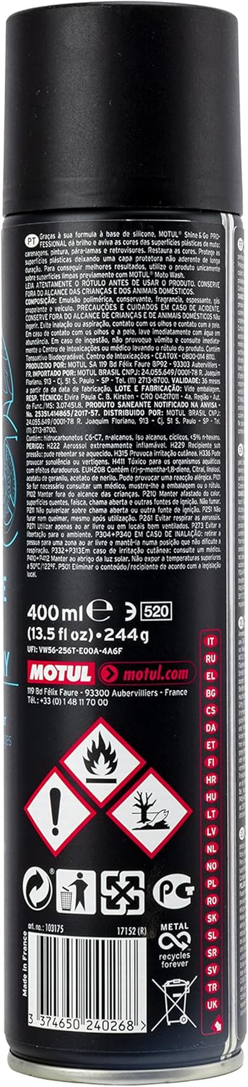 Motul 103175 E10 Shine and Go Spray image number 1