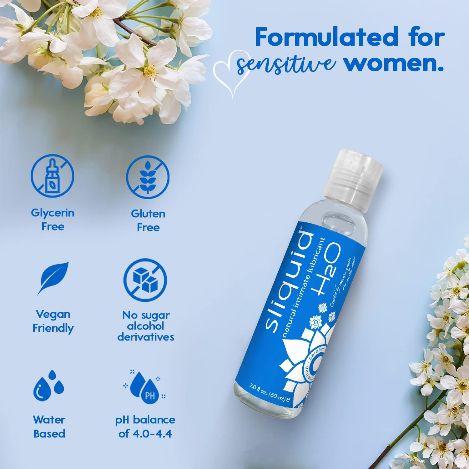 Sliquid Lubricants H2O Naturals Water Based Intimate Lubricant, 2 Fluid Ounce, 60 Ml (Pack of 1) image number 6