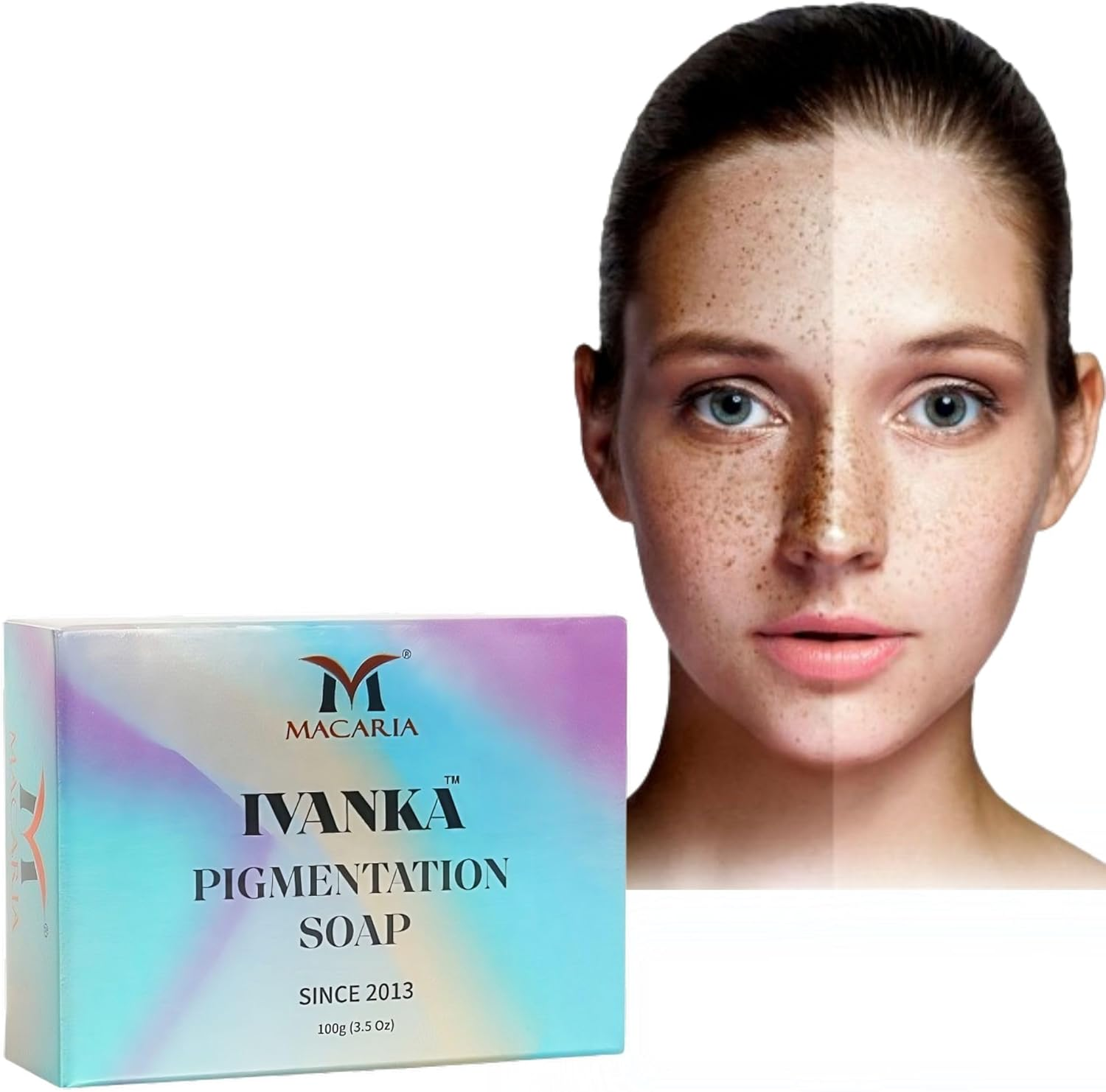 Ivanka Best Soap for Pigmentation Removal - Kojic Acid Skin Brightening Soap for Exfoliating with Hyaluronic Acid Cleansing Bar, Sun Damage Skin with Coconut Oil, 100G image number 5