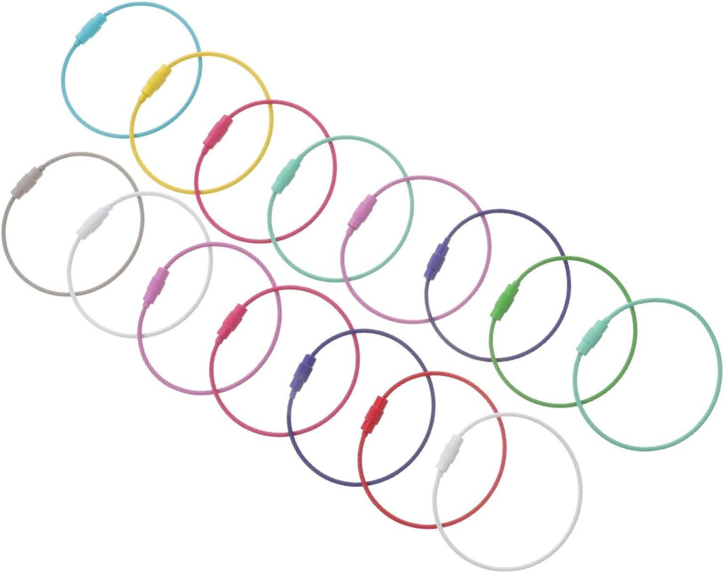 WOFASHPURET 60Pcs Keyring Circle Loop Lanyard Cable Wire Keychain Cable Luggage Tag Rings image number 6