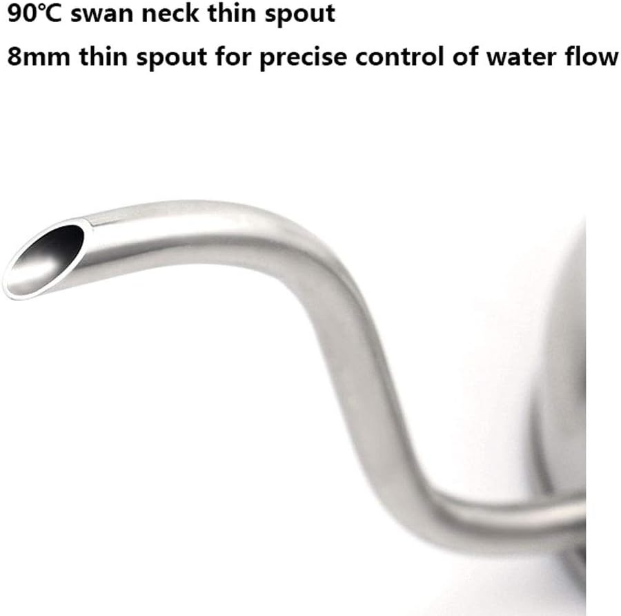 Coffee Hand Pot 304 Stainless Steel Hanging Ear Drip Japanese Style with Temperature Display Teflon Coffee Pot Cloud Pot for Espresso Cappuccino,Black,1.2L image number 2