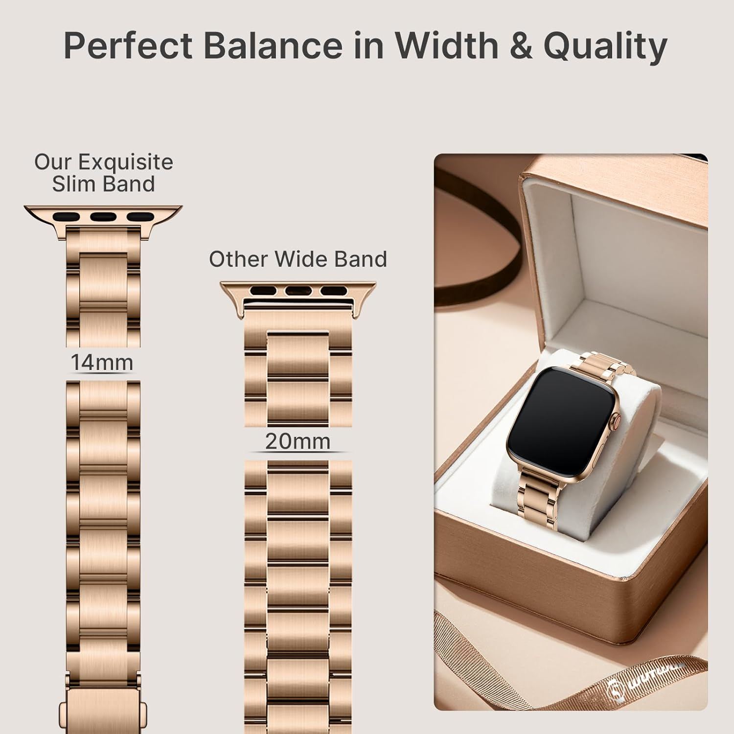 Wutwuk Compatible with Apple Watch Band 42Mm(Series 11/10) 40Mm 41Mm 38Mm Women'S Adjustable Stainless Steel Band for Iwatch 11 10 9 8 7 6 5 4 3 2 1 SE Women image number 5