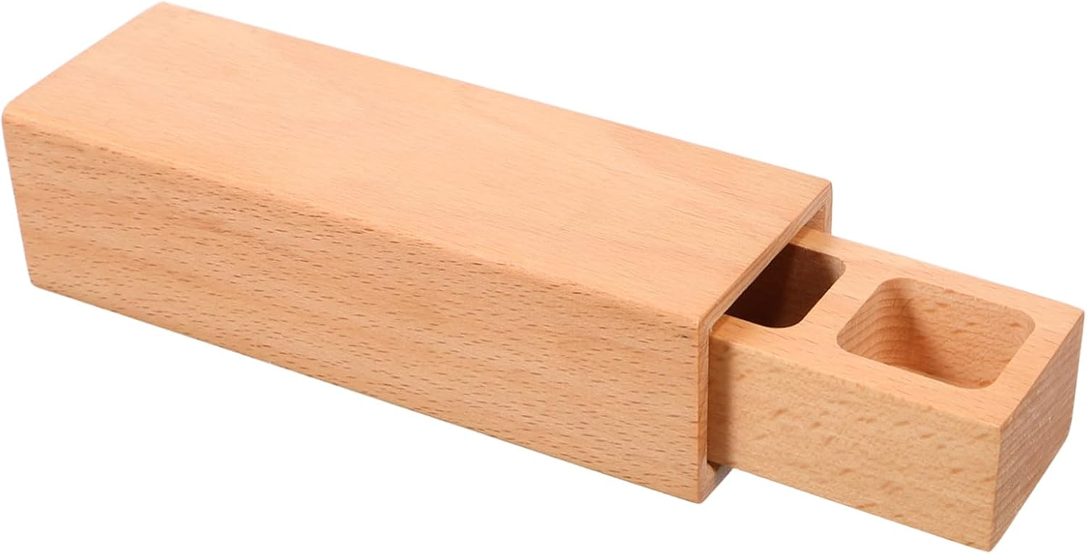 VILLFUL Organizer Box for Stamps Medals Wood Decorative Storage Square Shape Sliding Lid Craft Supplies image number 5