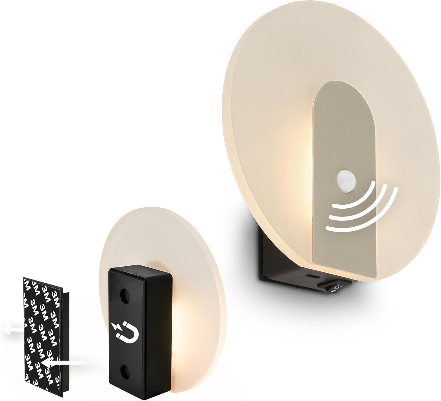 BRILONER Sticklights LED Wall Light without Power Connection and No Drilling with Motion Sensor, Battery, Magnetically Removable, Wall Lamp for Gluing, Reading Lamp, Hallway Lamp, 15 X 3.7 X 14.7 Cm image number 1