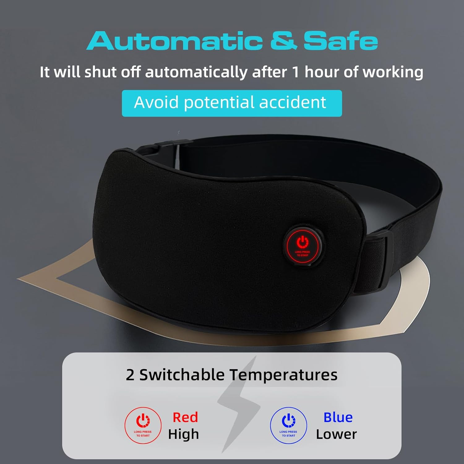 Portable Heating Pad Cordless Period Heating Pad for Cramps Menstrual Heat Pad Electric Rechargeable Battery Included 5000Mah for Long Time Use