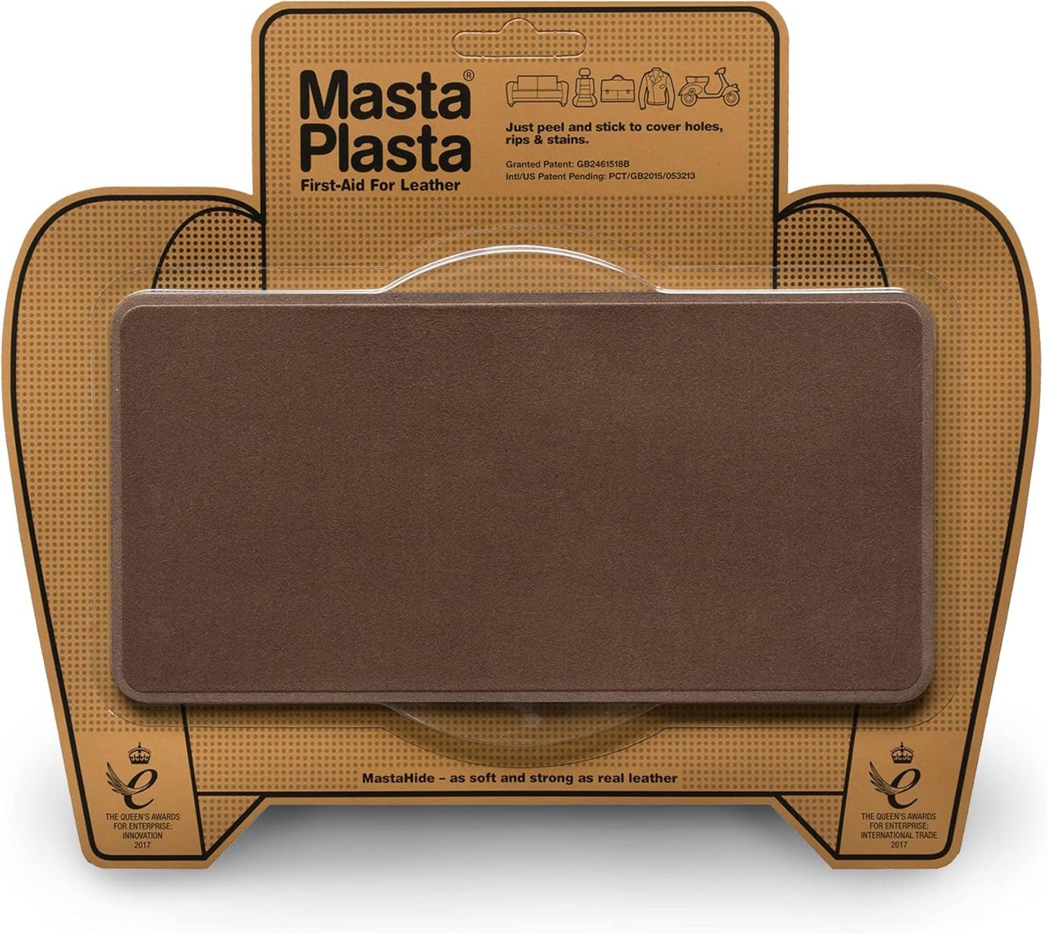 Brown Mastaplasta Self-Adhesive Premium Suede Repair Patches. Choose Size/Design. First-Aid for Sofas, Car Seats, Handbags, Jackets image number 5