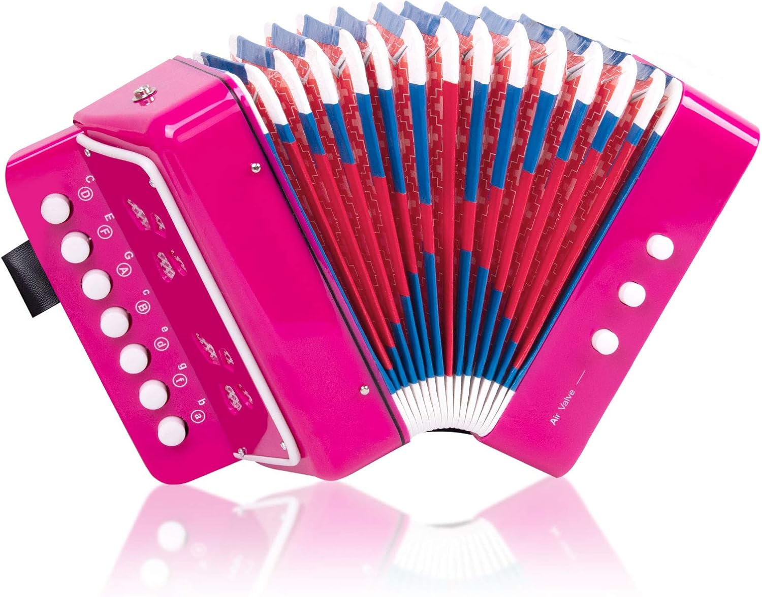 Button Accordion, Horse 10 Keys Control Kids Accordion Musical Instruments for Kids Children Beginners Lightweight and Environmentally-Friendly (Blue)