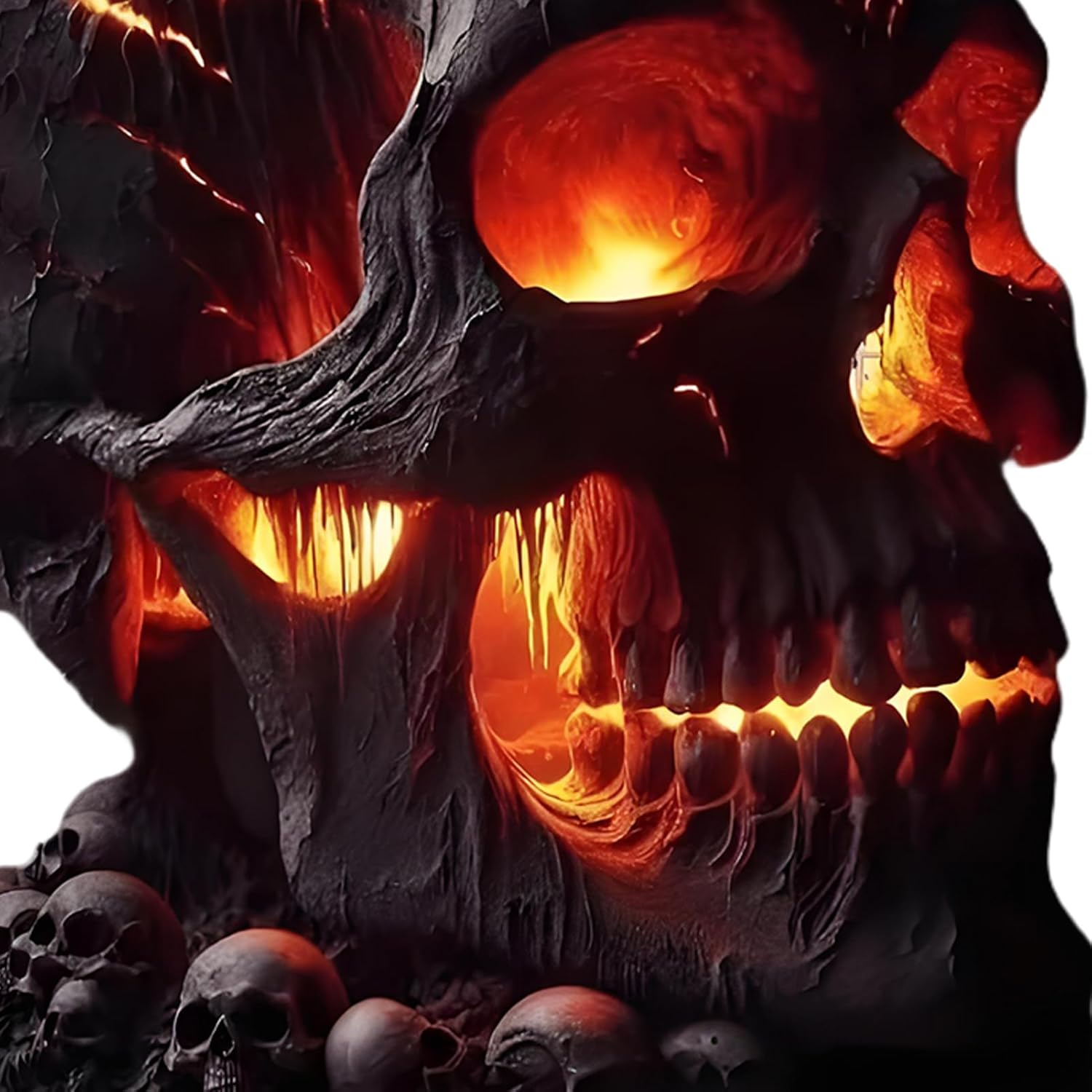 FVPKYUR Skull Light, Skull Flame Light Desk Lamp Halloween Decoration, Gothic Party Decoration for Holidays Indoor Outdoor Living Room Kitchen Garden image number 2