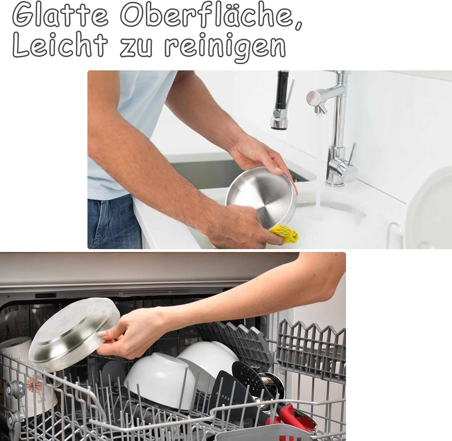 Lollanda Cat Bowl, Flat Stainless Steel, 2 X Feeding Bowls, Cat Stainless Steel, Cat Bowls, Metal 304, Feeding Bowl, Cat Bowl, Drop-Proof, Easy to Clean image number 4