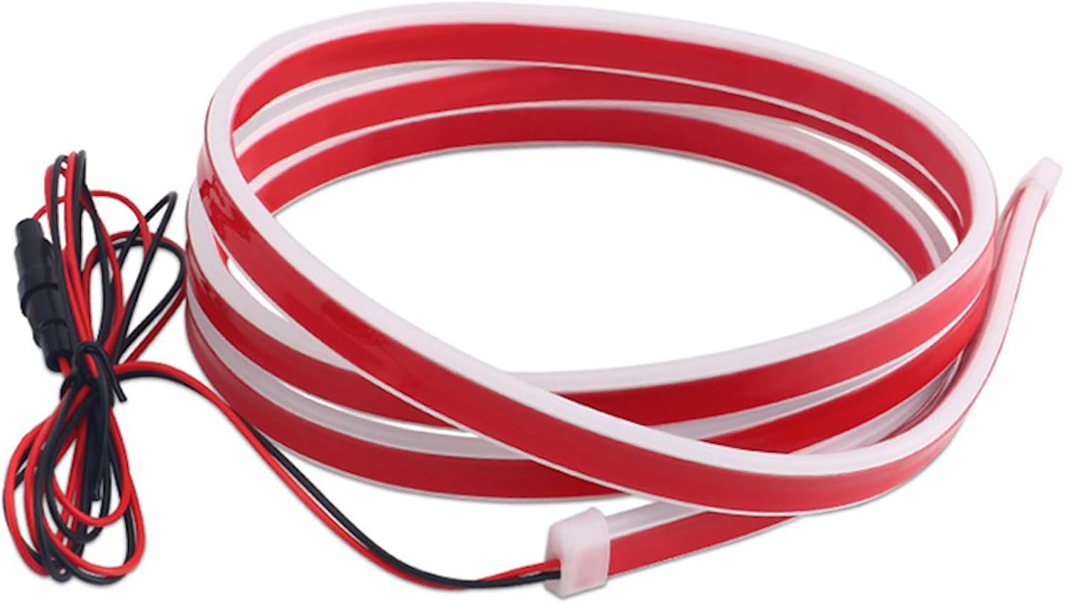 Car Hood Light Strip, 1.2/1.8 Meters White Waterproof 12V Universal Dynamic Scan Start up Hoodbeam Kit Flexible Exterior LED Strip Lights Daytime Running Light Strip for Cars Suvs Truck (1.8 Meters)