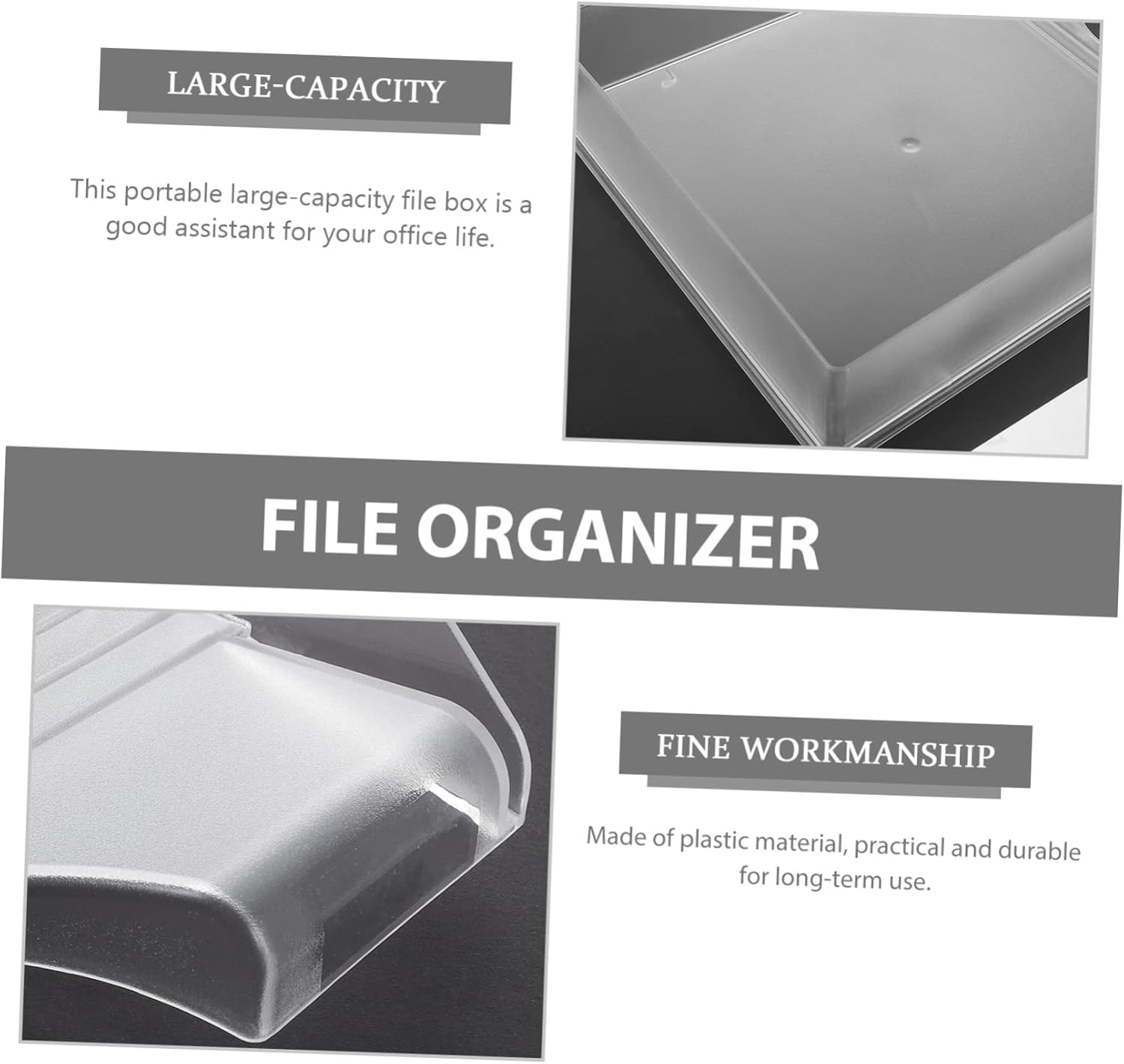 MINAOLULUS Plastic File Rack Desk Organiser Office Document Storage Holder Modern Design Desktop Organiser image number 5