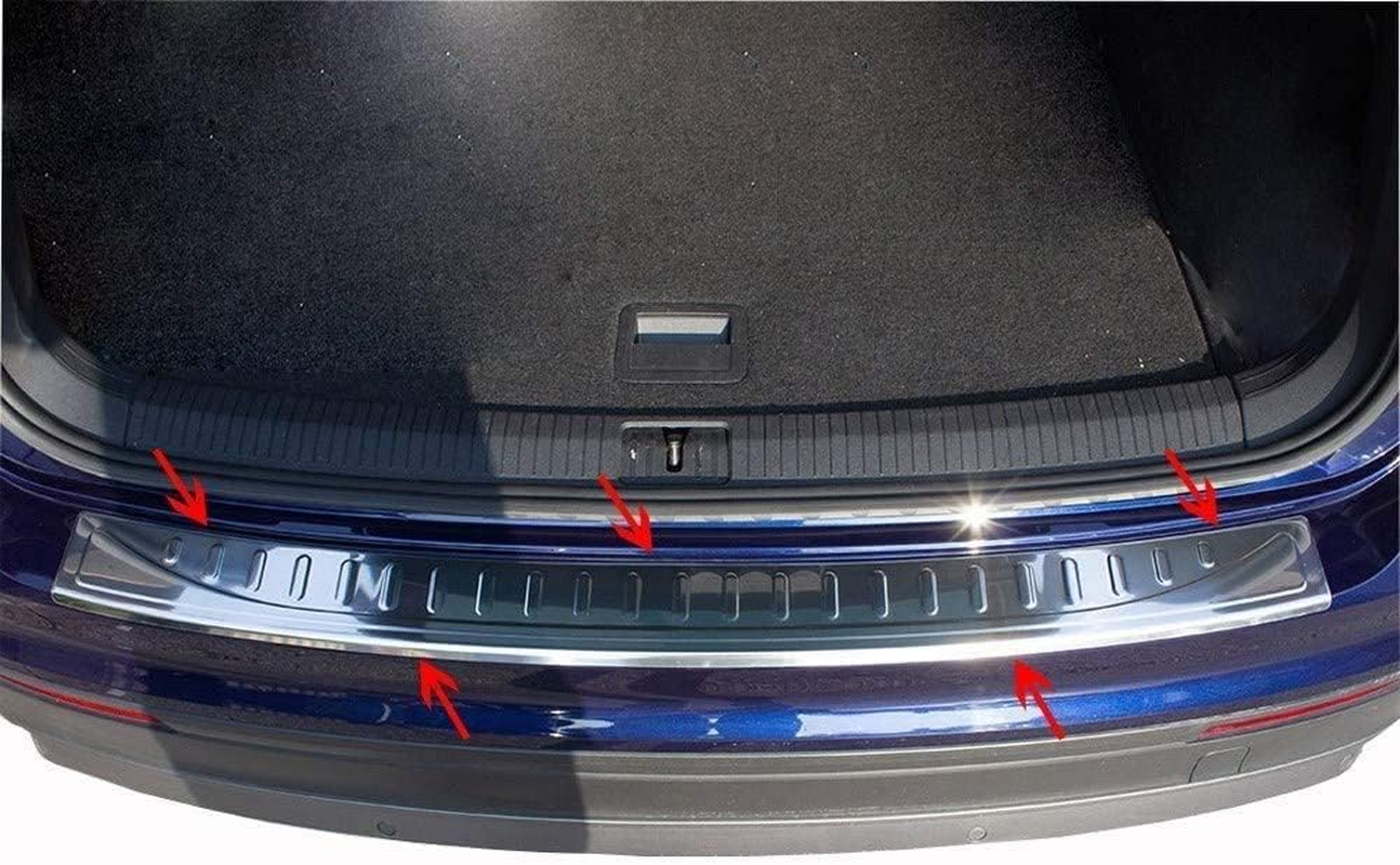 For VW TIGUAN II/ALLSPACE II Stainless Steel CHROME Rear Bumper Protector Sill Scratch Guard Cover (2016+) image number 2