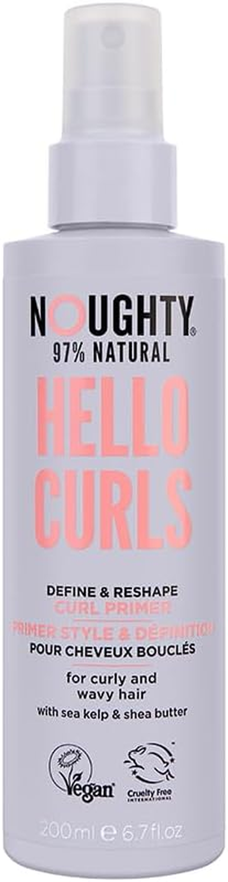 Noughty 97% Natural Hello Curls Define and Re-Shape Curl Primer, 97% Natural Sulphate Free Vegan Haircare, Vitamin Rich Formula for Curly and Wavy Styles, with Sea Kelp and Shea Butter 200 Ml Spray image number 5