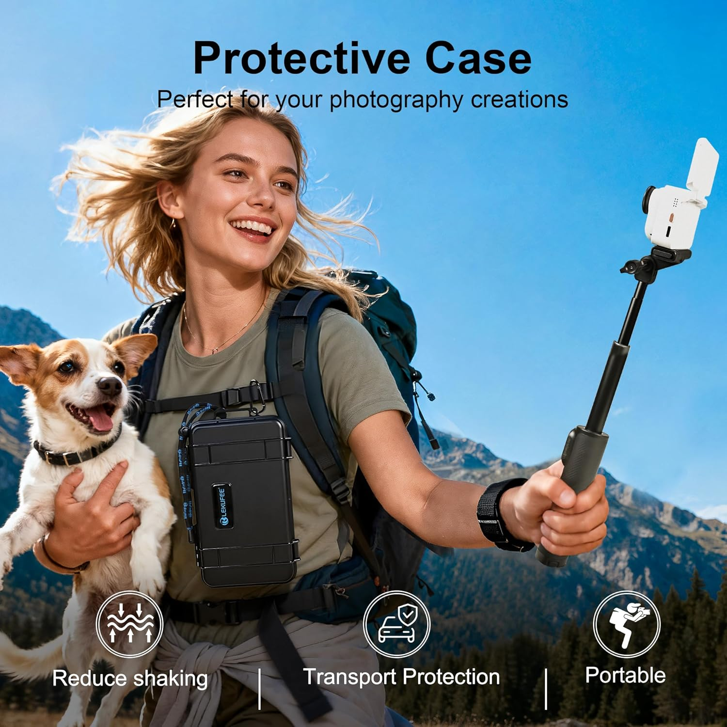 Lekufee Travel Waterproof Hard Case for Insta360 GO Ultra, Standard Bundle, Creator Bundle, and Other Accessories(Case & Bag Only) image number 1