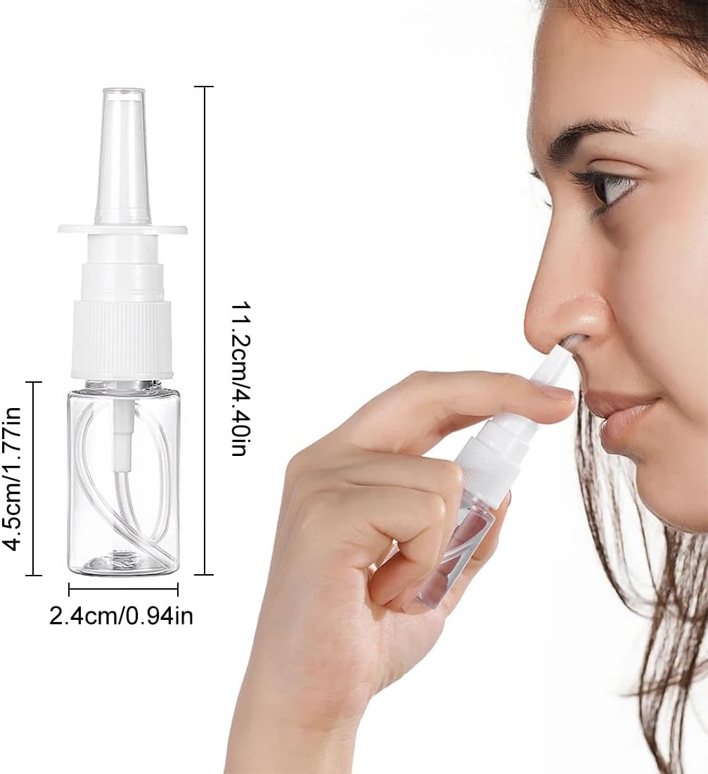 NTRUXZP Pack of 5 Nose Spray Bottles, 20 Ml Transparent Empty Nose Spray, Reusable Nose Spray Bottles, Small Bottles, Fine Spray Mist, Essential Oils, Saline Solution image number 3