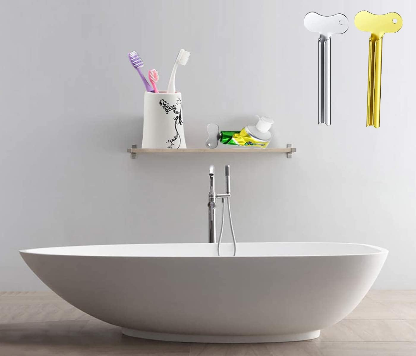 Tube Squeezer - 4PCS Stainless Steel Tube Squeezer - Tube Squeezer Stainless Steel, Toothpaste Dispenser,Metal Toothpaste Tube Squeezer, for Toothpaste Cosmetic Oil Cream Paint Squeezer image number 2