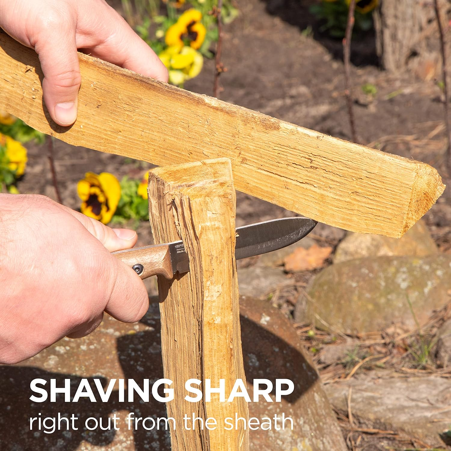 BPS Knives BS1FT SSH - Full-Tang Fixed-Blade Knife - Sharp Stainless Steel Bushcraft Knife with Sheath - Survival Compact Knife - Outdoor Knife - Tactical Camp Knife image number 6