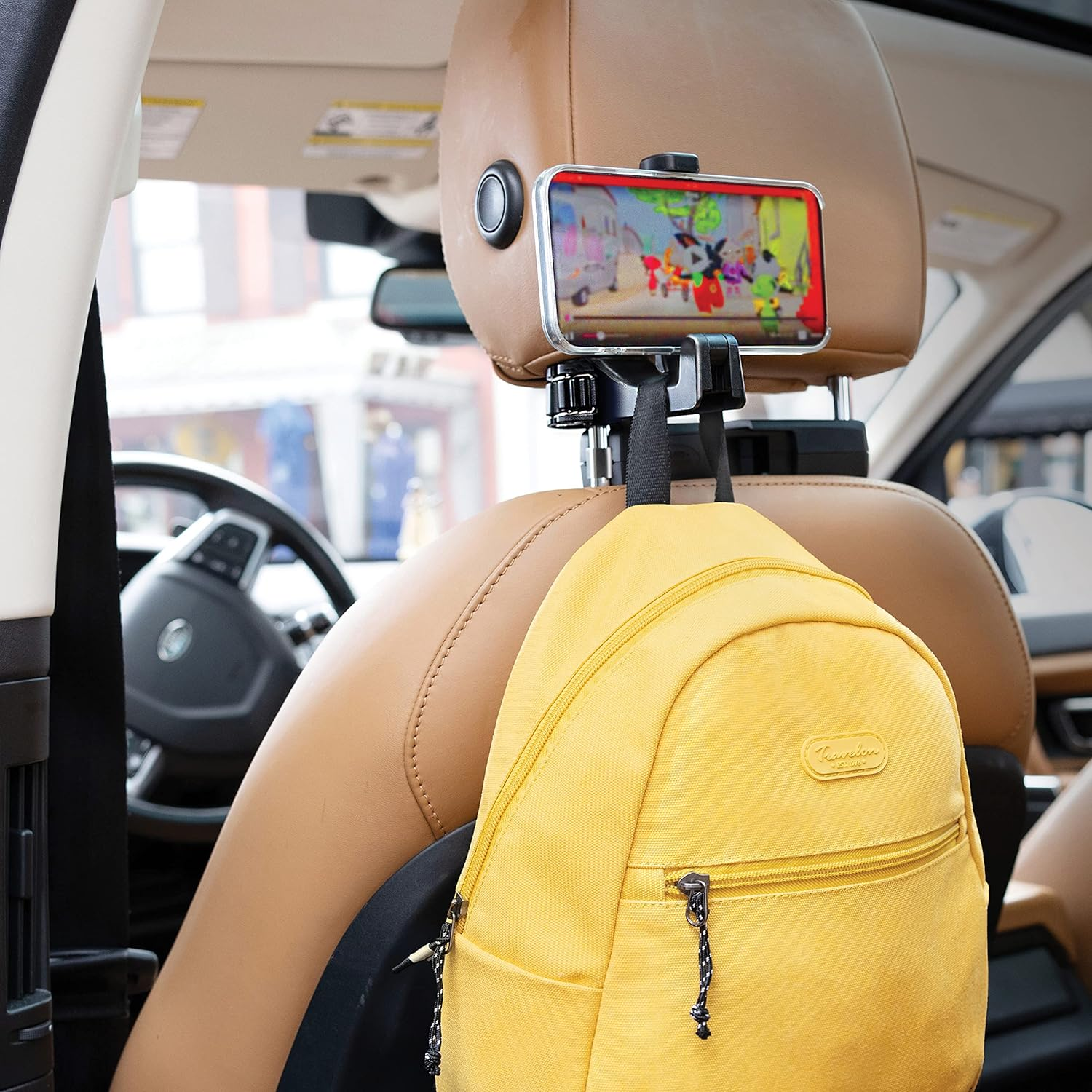 Travelon Set of 2 Headrest Hooks, Charcoal, One Size, Charcoal, One Size, Set of 2 Headrest Hooks image number 2