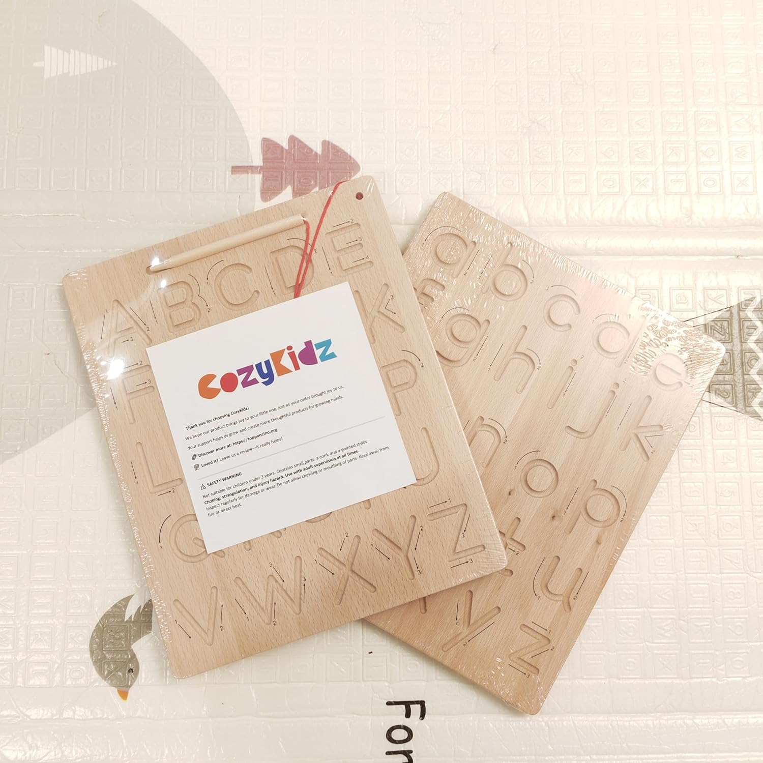 Double-Sided Wooden Alphabet Tracing Board &ndash; Uppercase & Lowercase Letters &ndash; Montessori ABC Learning Toy with Stylus &ndash; Fine Motor & Pre-Writing Skills for Toddlers & Preschoolers Ages 3+ image number 5