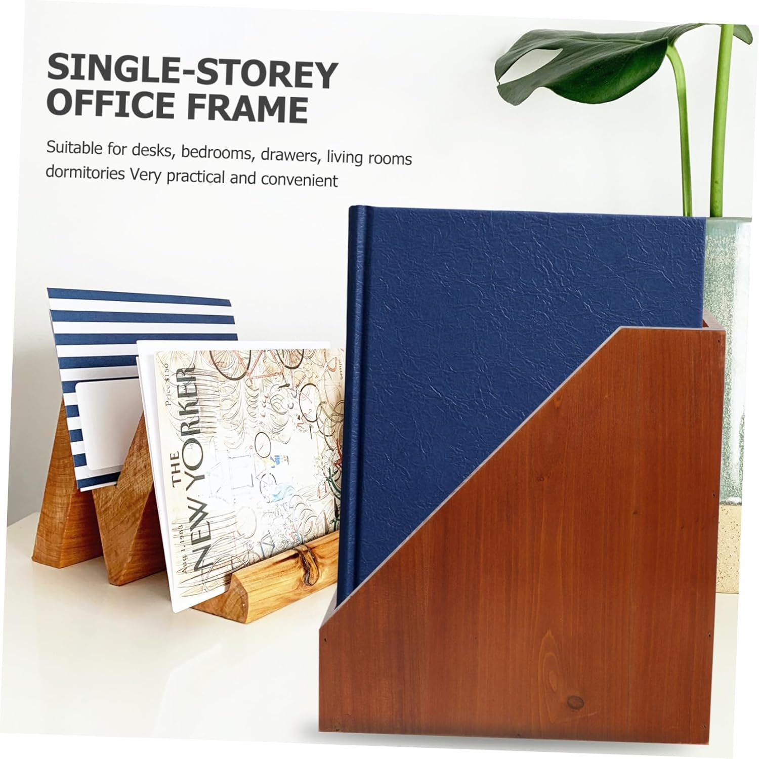 STOBOK Desktop Storage Box Solid Wood Organizer for Office and Home Multi-Purpose Sundries and File Storage Clutter Tabletop Ample Capacity for Desk Accessories image number 5