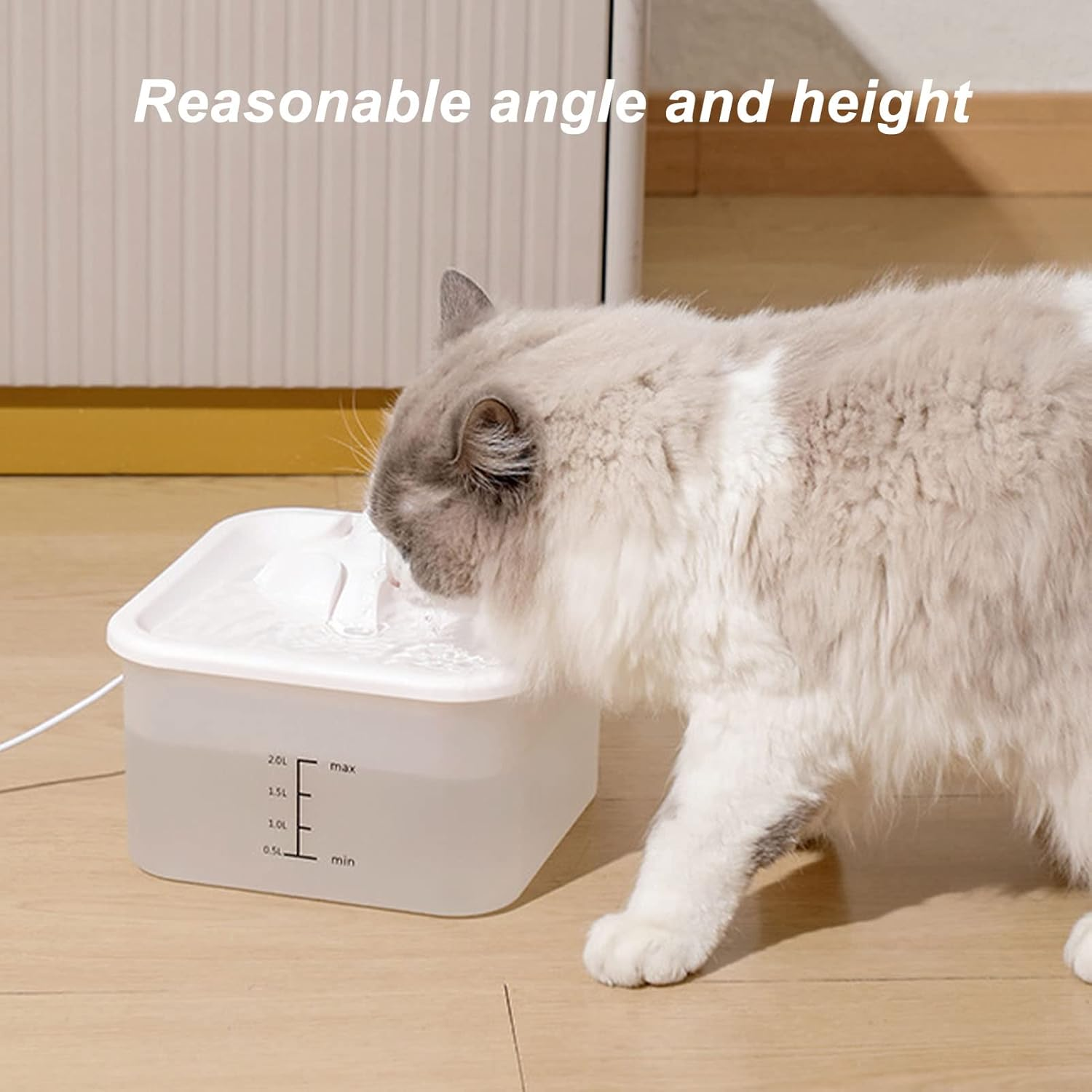 PAOORTS Cat Water Fountain Automatic Circulation Filtration Detachable Quiet Intelligent Pet Water Fountain Cat Water Dispenser image number 3