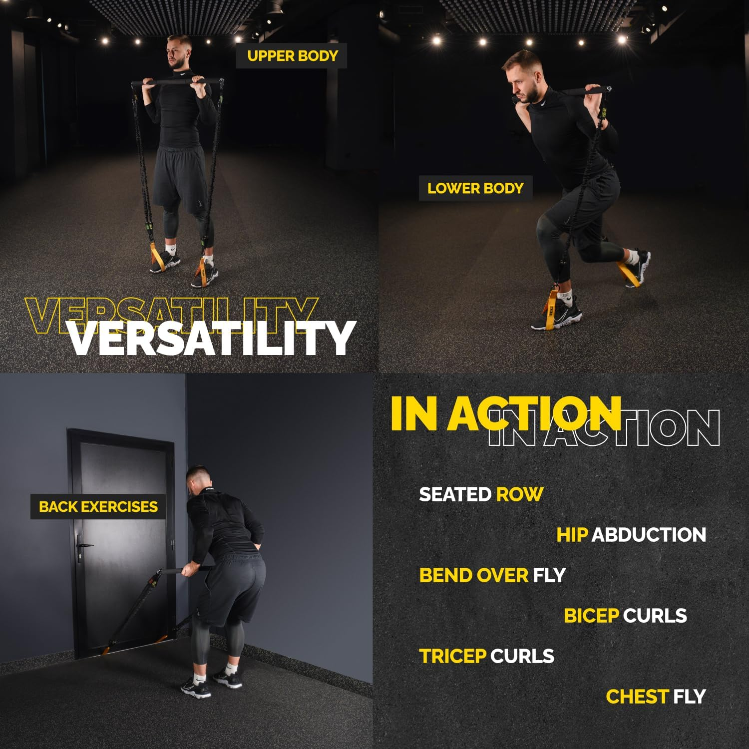 Tube Resistance Bands for Working Out Men and Women - Exercise Bands Resistance Bands Set, Resistance Band Bar, Handles, Ankle Straps, Foot Straps and Door Anchor, Tube Workout Bands - Door Anchor Strap - Green image number 4