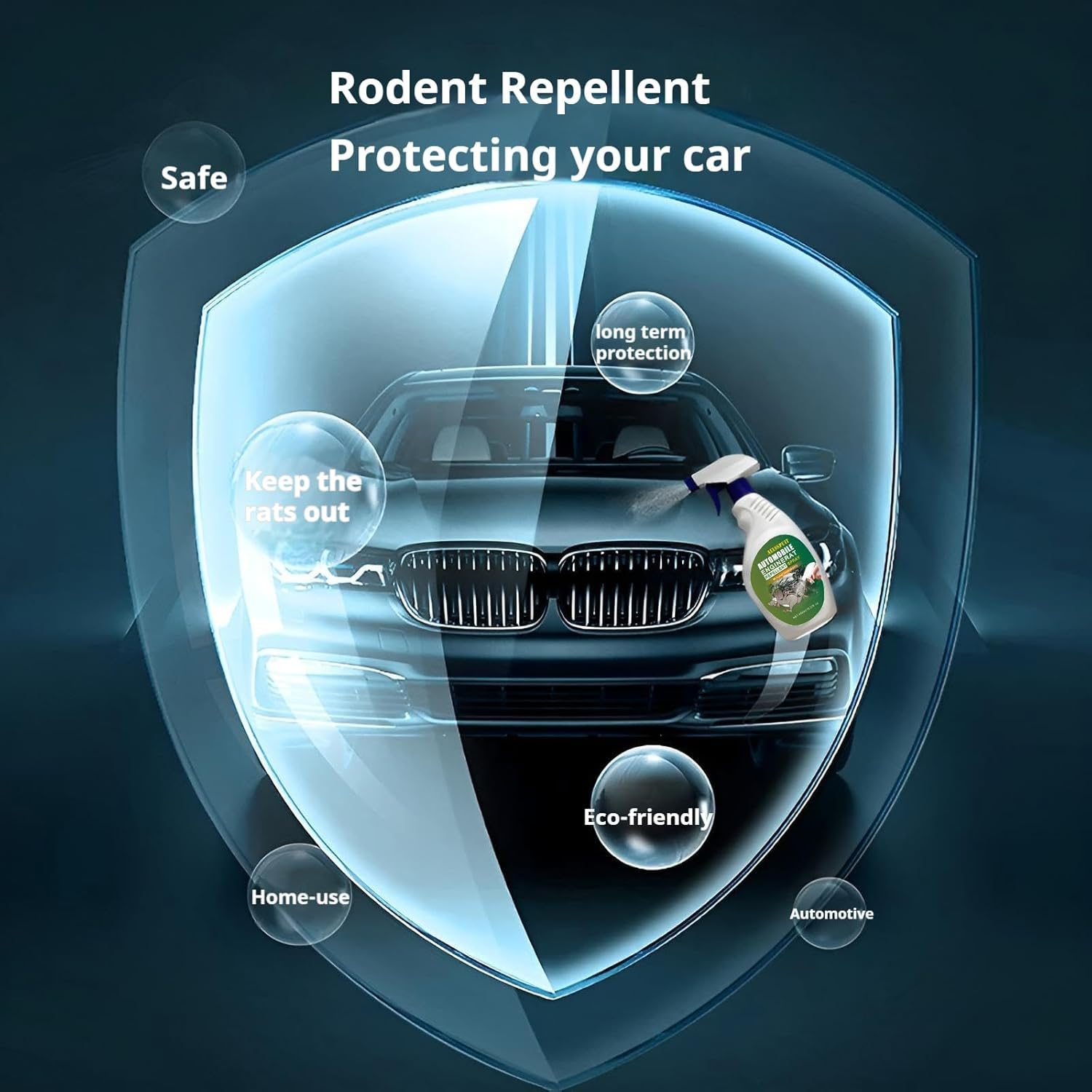 AELSSPUIT Plant-Based Automobile Engine Safe Mouse Repellent&ndash; Long-Lasting, Eco-Friendly Rodent Deterrent for Cars, Protects against Wire & Hose Damage, Easy Application for Safe & Effective 450Ml image number 3