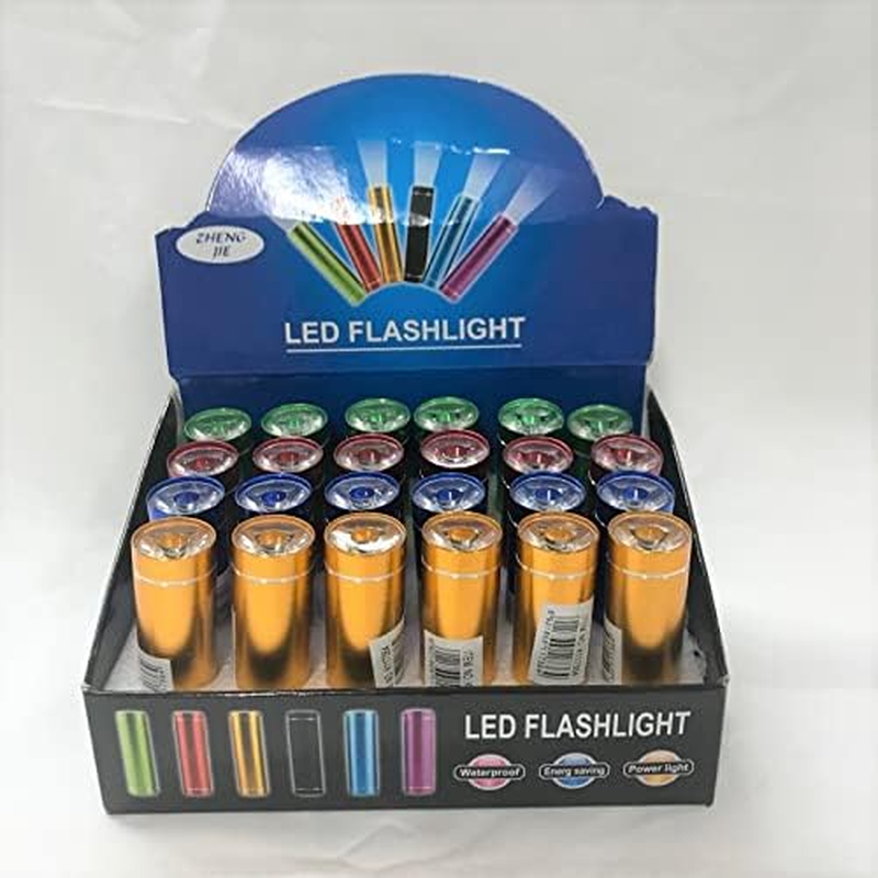 Lylac Mini LED Torch, 2.5 Cm X 9 Cm Size, Assorted Colour (Pack of 6)