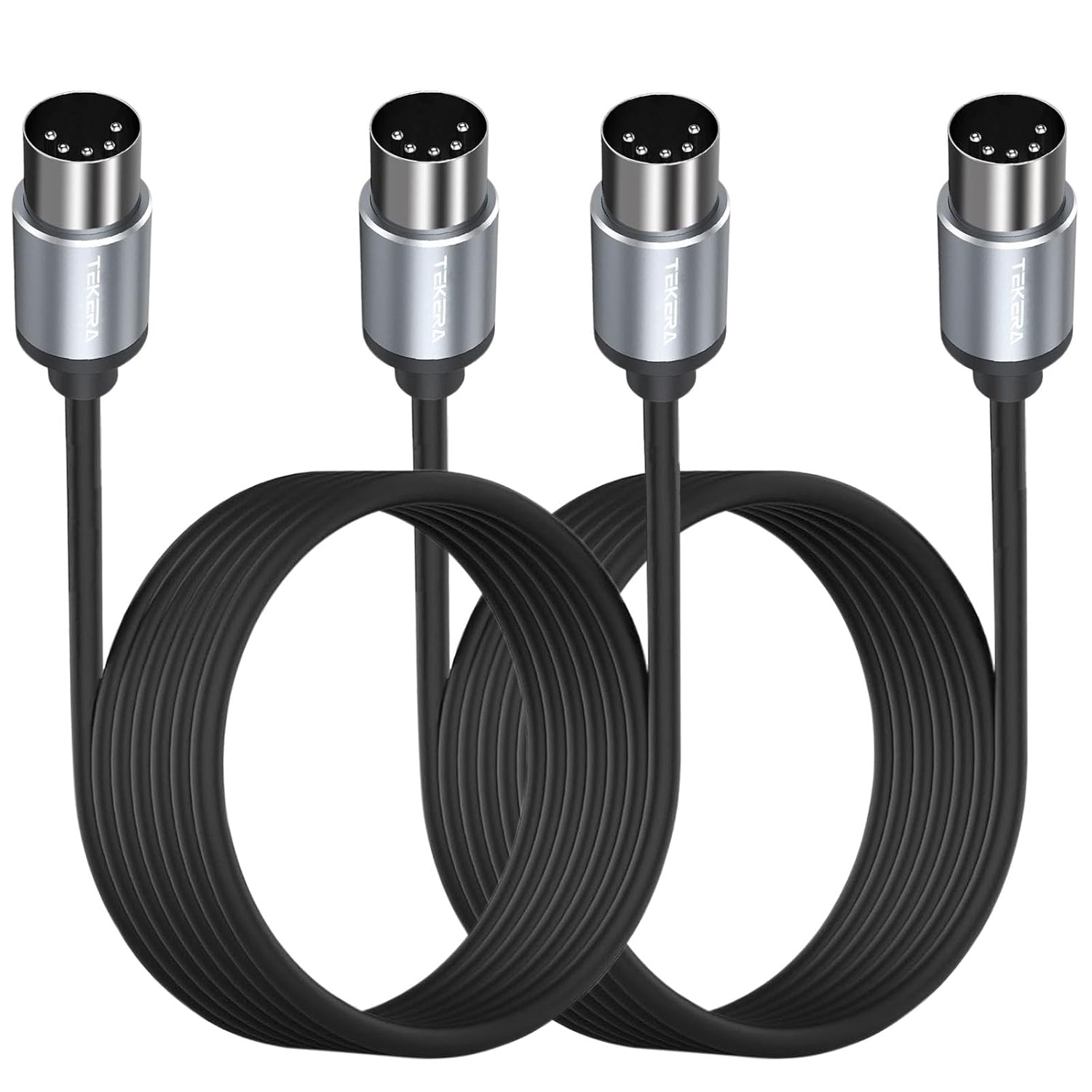 TEKERA MIDI Cable,2-Pack 1M, MIDI Cable Male to Male, Short MIDI Interface, Sturdy 5-Pin Din Connector, Universal Compatibility 5-PIN Metal Plug for Guitars, Electronic Pianos, Electronic Drums image number 3