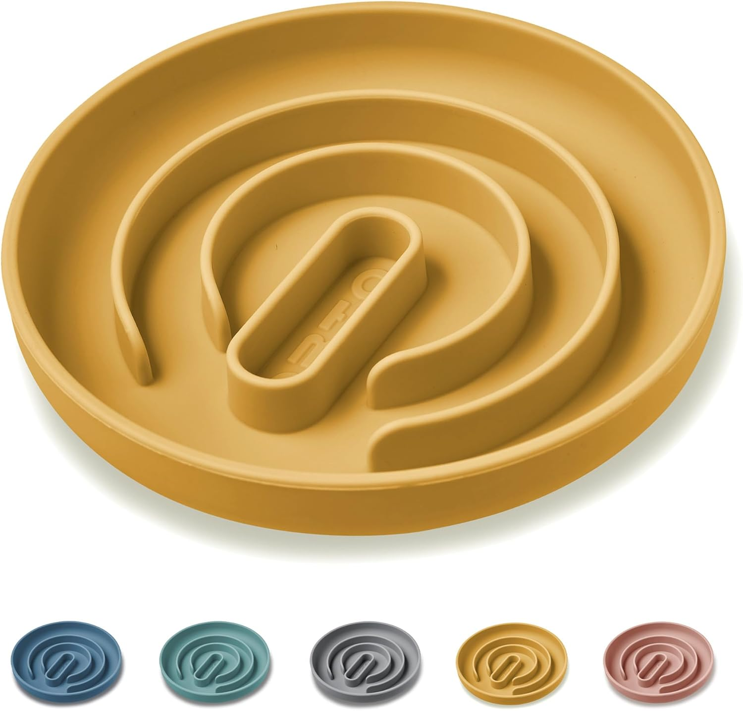 OHMO Anti-Sling Dog Bowl, Anti-Slinging Bowl Dogs for Cats Puppies, Healthy Eating, Stops Bloating, Non-Slip, Environmentally Friendly Silicone (Amber)