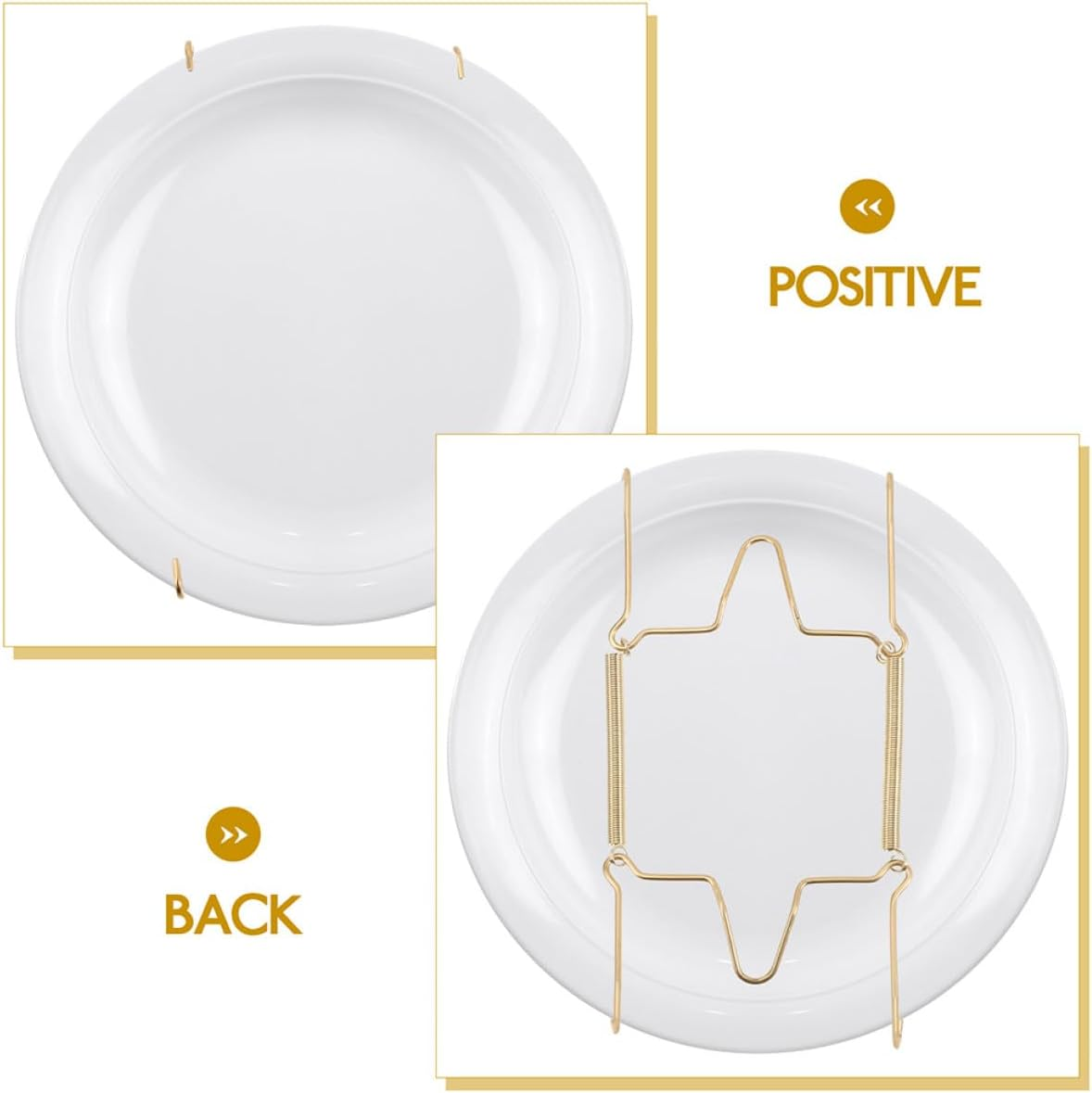 GRADENEVE 10Pcs Stainless Steel Invisible Plate Wall Hangers with Spring Hooks for Large Decorative Plates Vintage Dinnerware Display Wall Mount Holders for Kitchen Storage and Dining image number 4