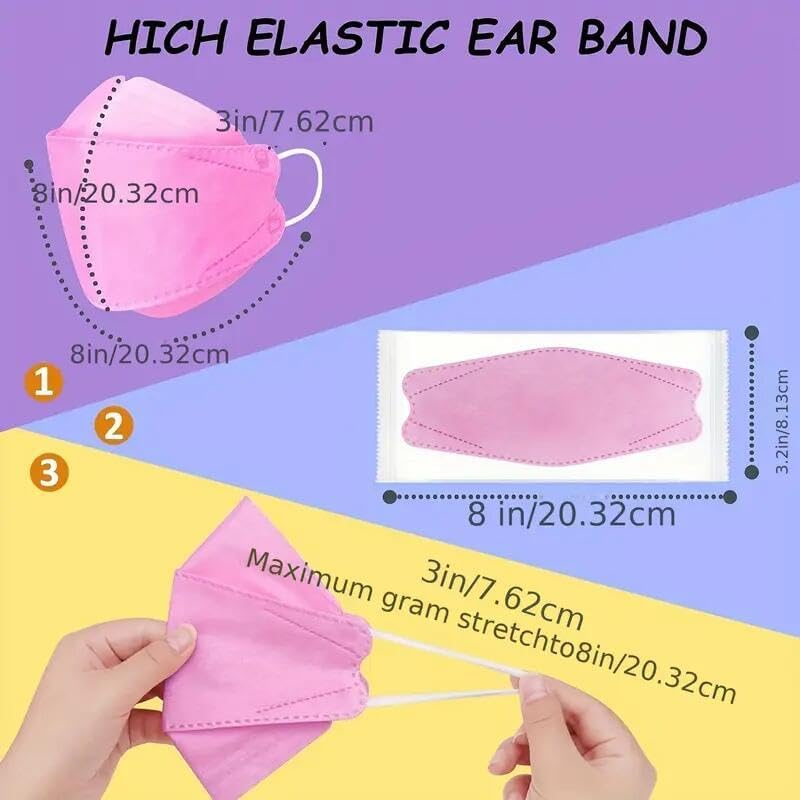 60Pcs 4-Layer Disposable Face Masks, Breathable, Adjustable Nose, Individually Wrapped for Daily Use image number 1