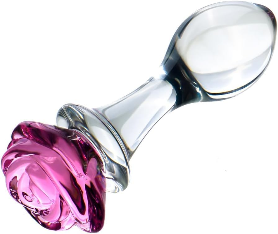 3-Piece Rose Glass Anal Plug Set, Crystal Glass Anal Plug,Anal Trainer, Crystal Butt Plug,Anal Expander Training Sex Toys Anal Masturbation Plug for Men Women Gay and Couples image number 6