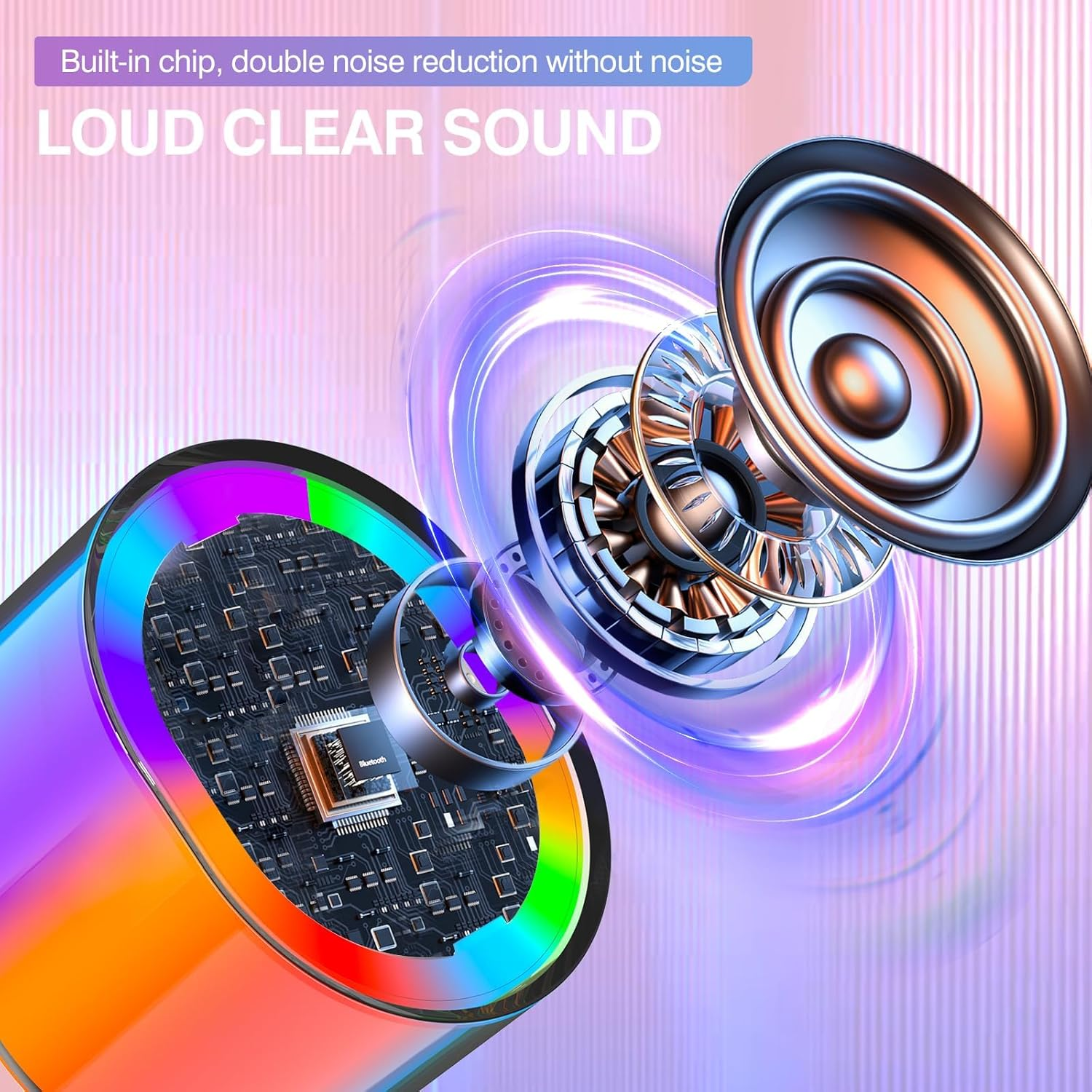 Portable Karaoke Machine with 2 Wireless Microphone, Mini Bluetooth Speaker for Adullts and Kids, Valentines Day Gifts Back to School Gifts image number 1